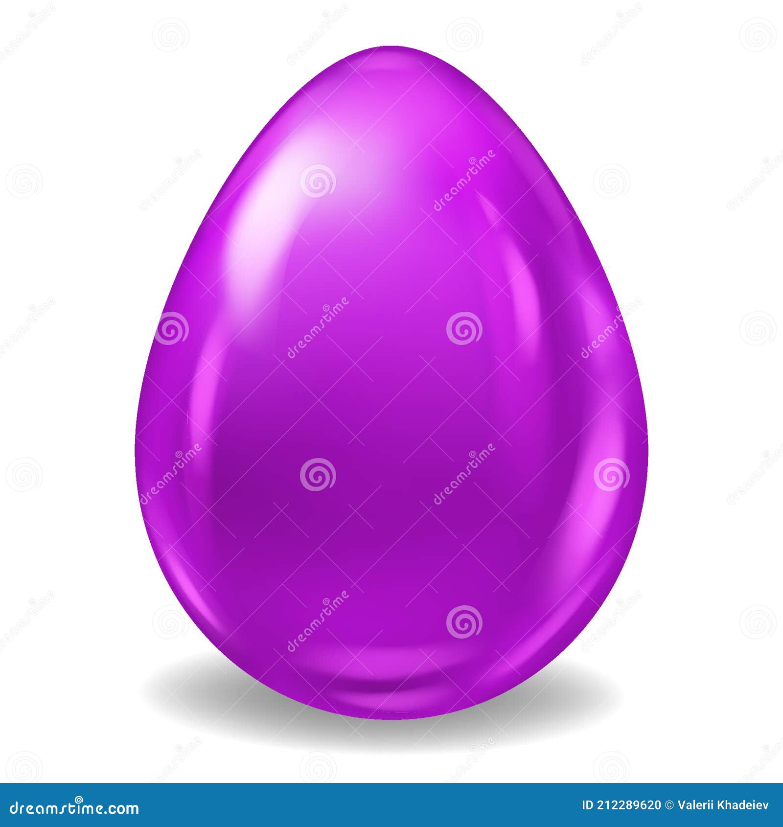 Purple Realistic Easter Egg Colored Glossy. Vector Illustration Stock