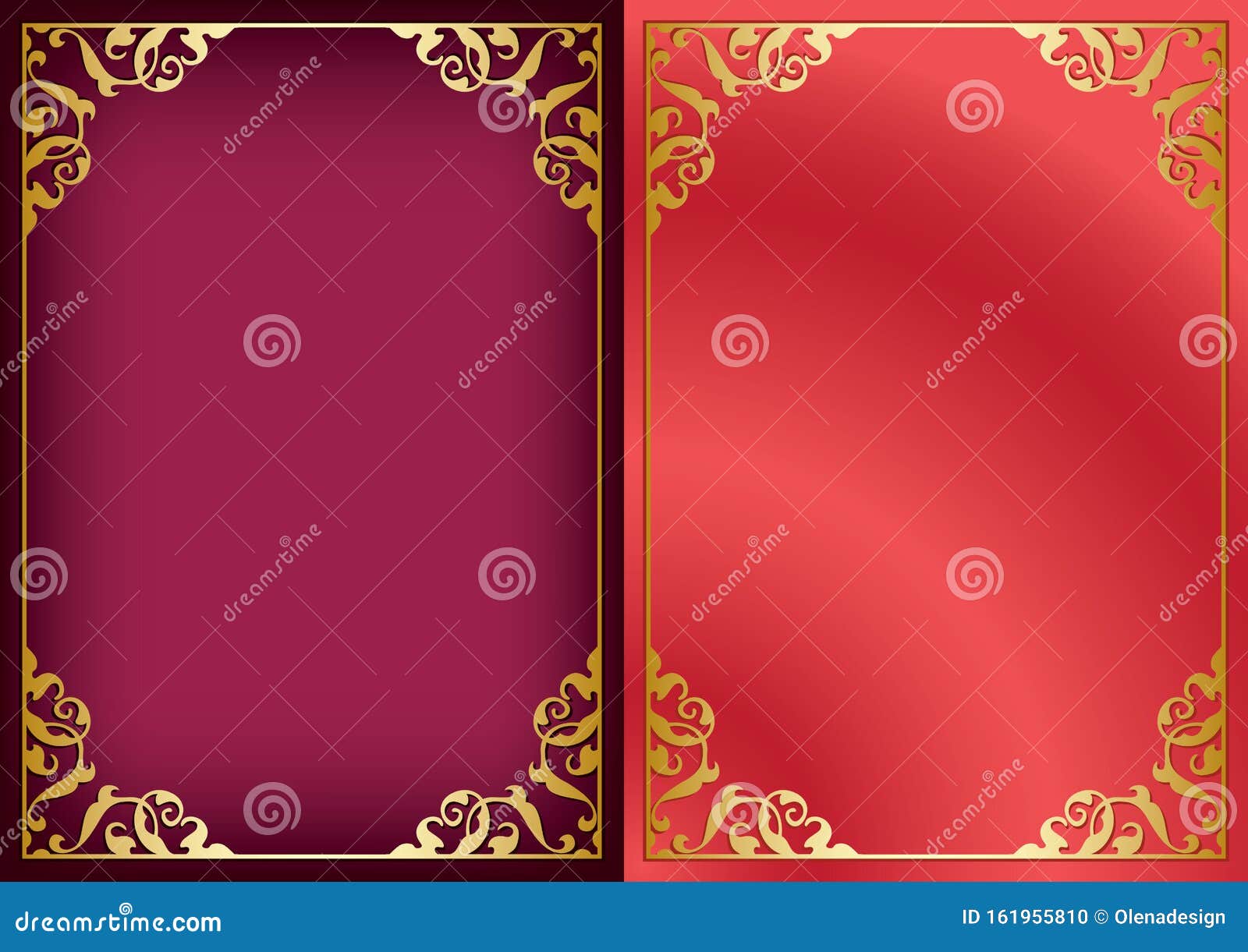Purple and Red Backgrounds with Golden Vintage Frame - Vector Stock Vector  - Illustration of vintage, corner: 161955810