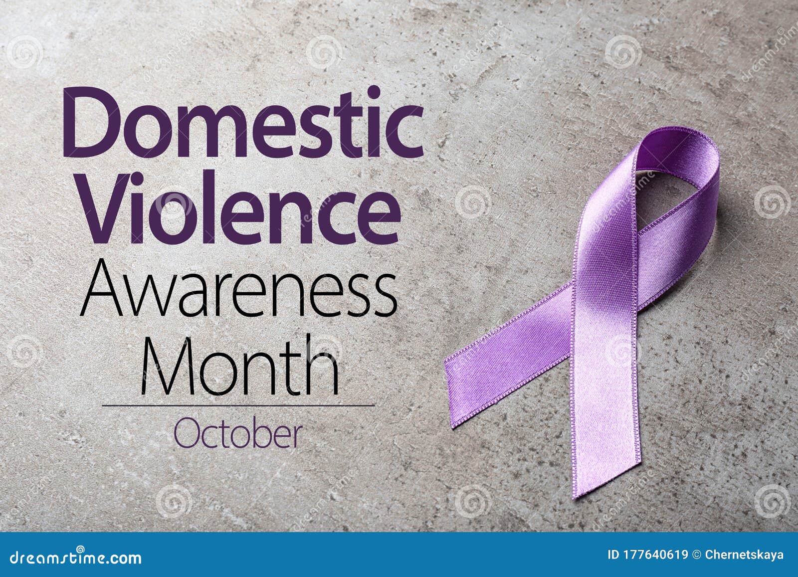 purple ribbon on background.  of domestic violence awareness