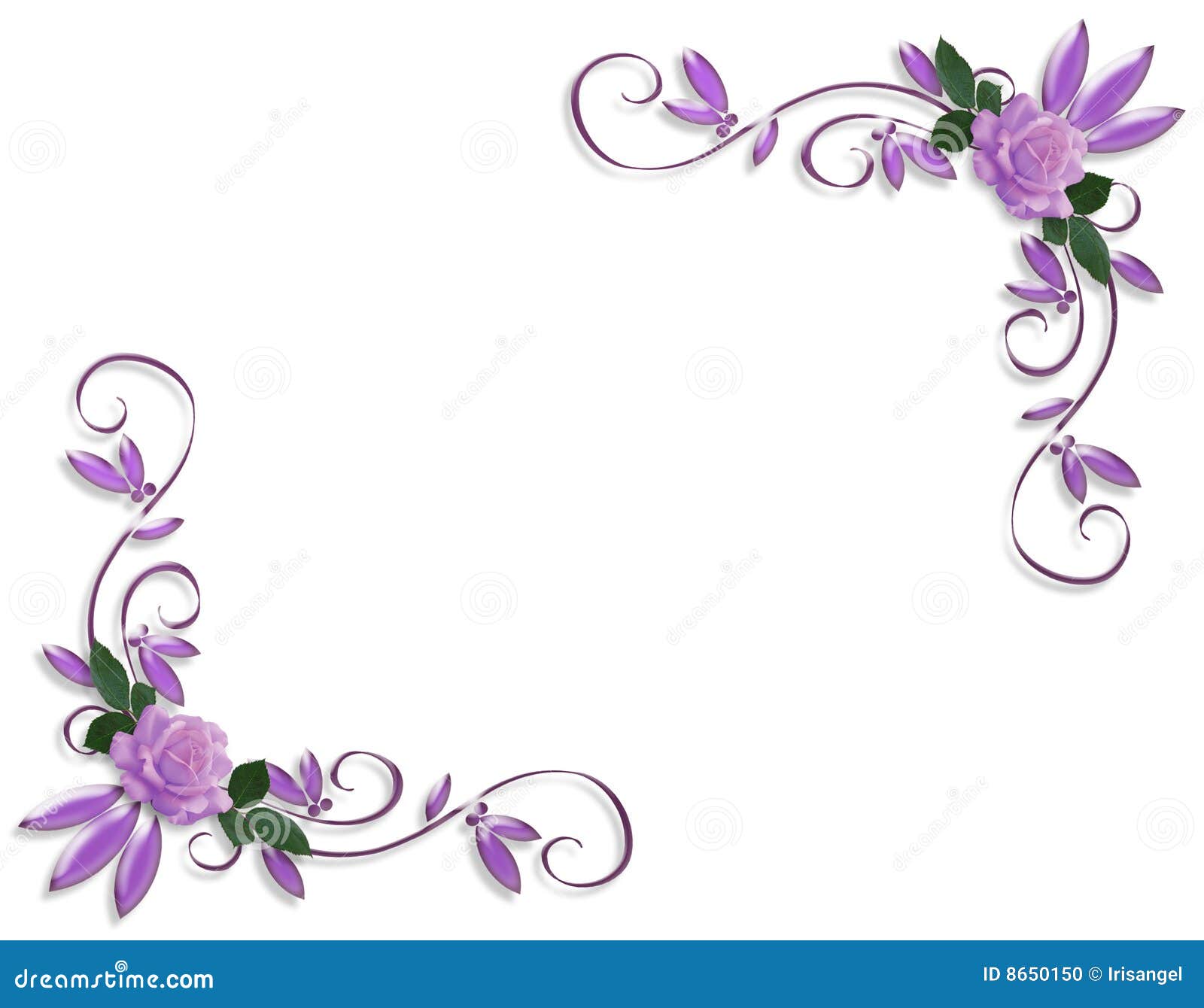 Purple Roses Corner Border Designs Stock Illustration ...