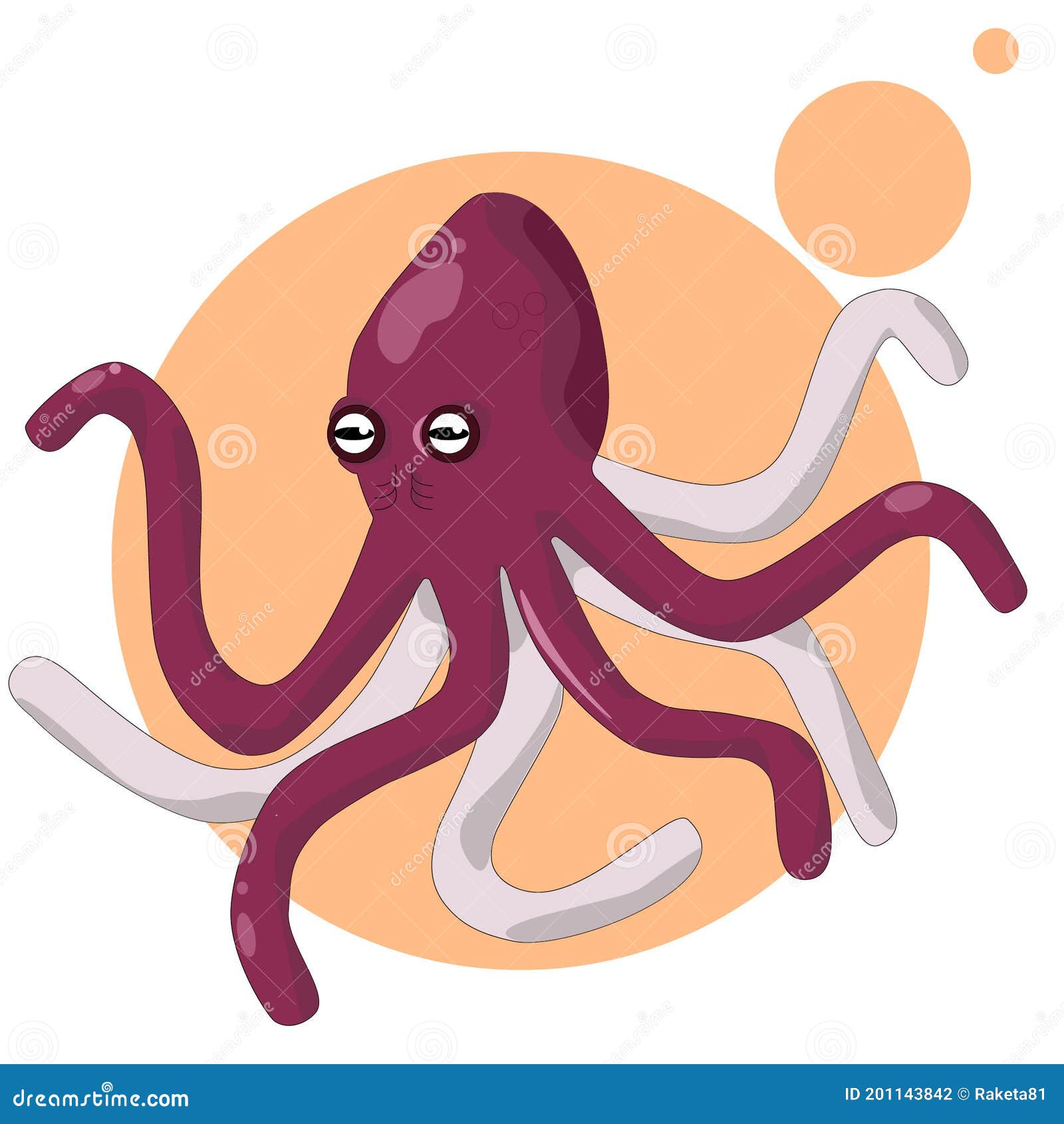Purple Molusk with Tentacles and Big Head, Red Squid, Cartoon Octopus for  Eating Stock Illustration - Illustration of advertising, cartoon: 201143842