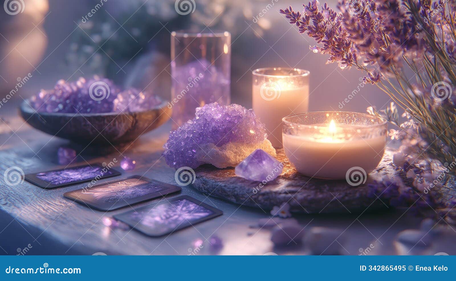 purple serenity spa scene
