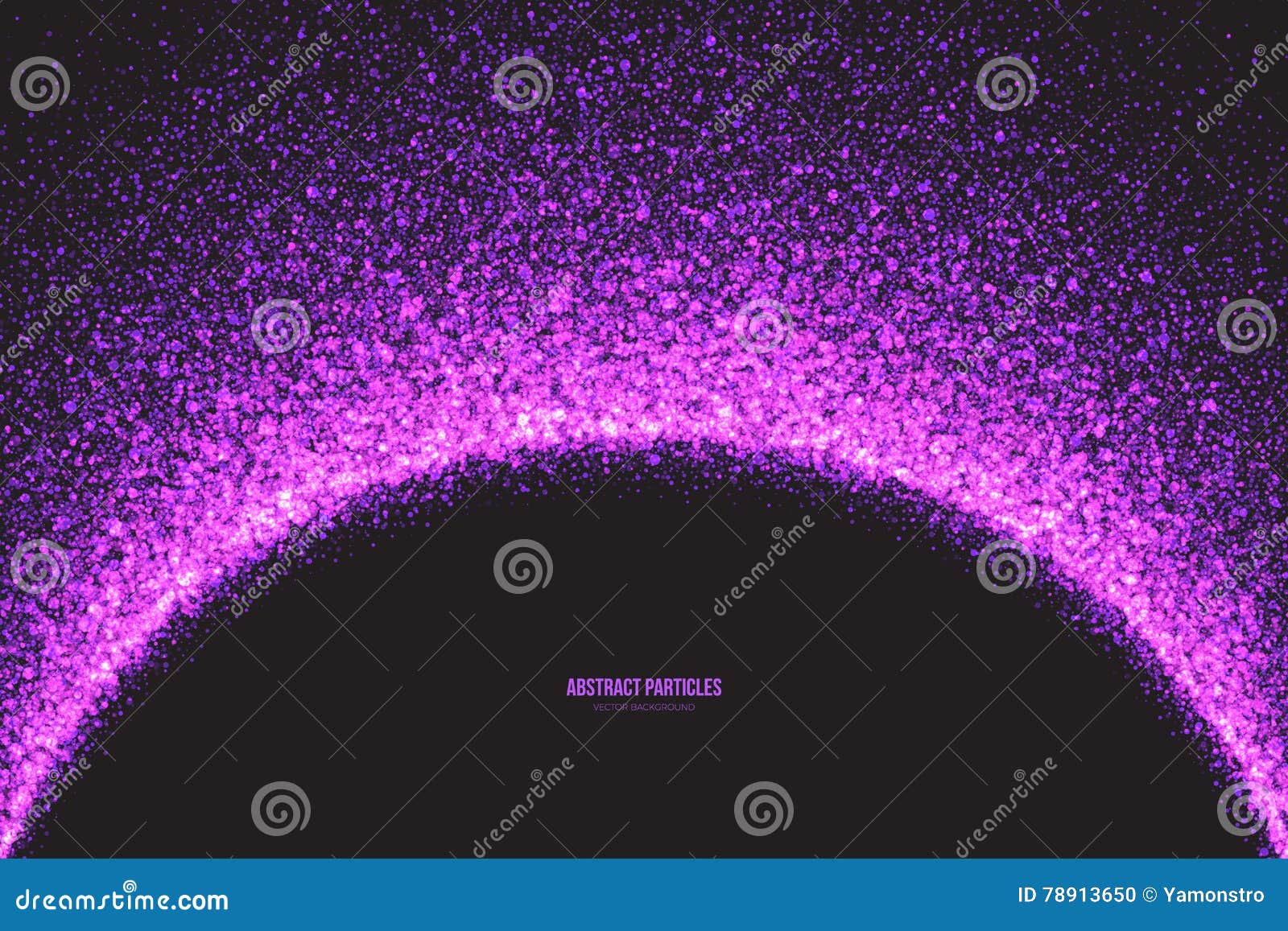Purple Shimmer Glowing Round Particles Vector Background Stock Vector
