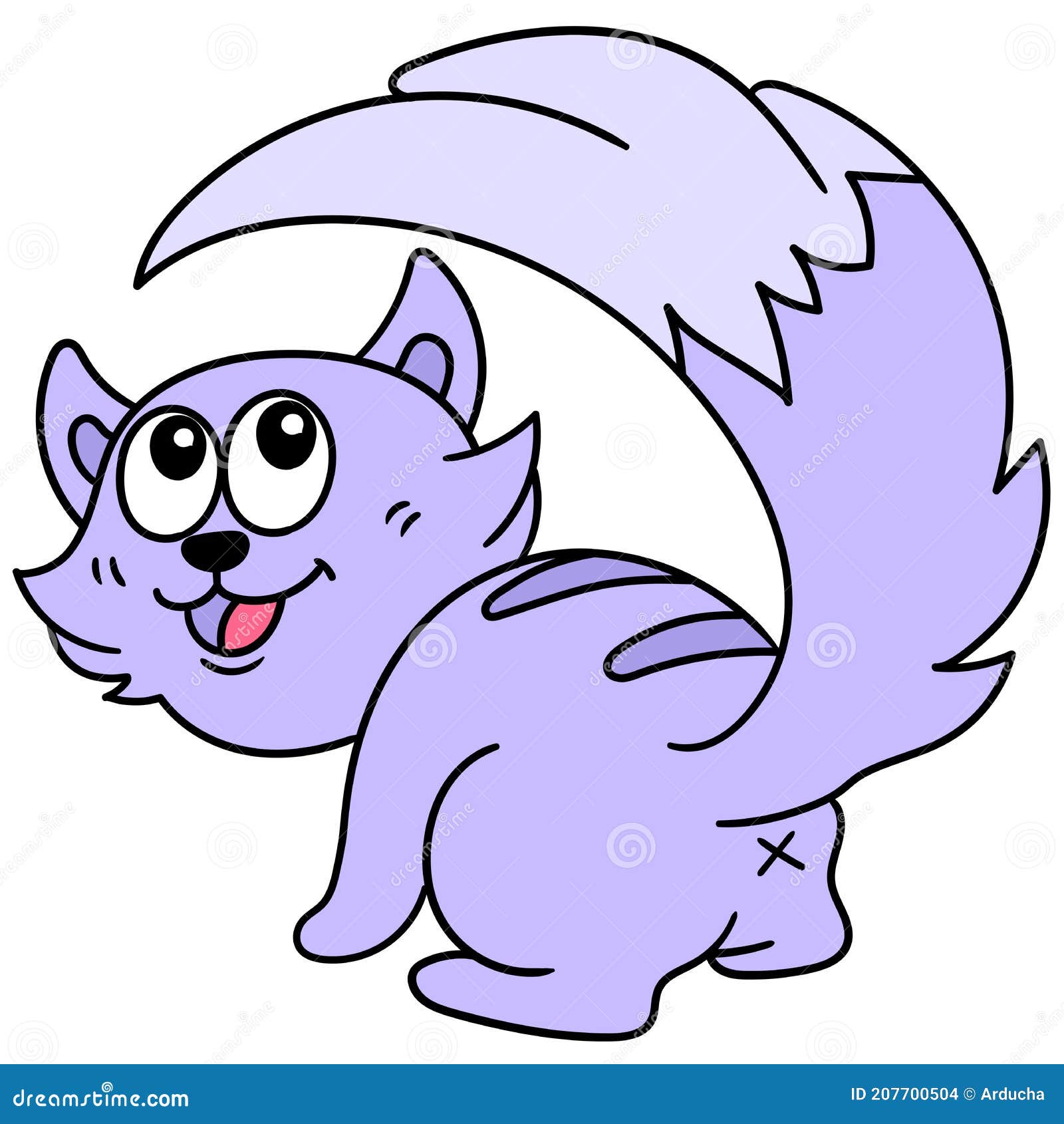 A Purple Skunk Animal, Doodle Icon Image Stock Vector - Illustration of  skunk, happy: 207700504