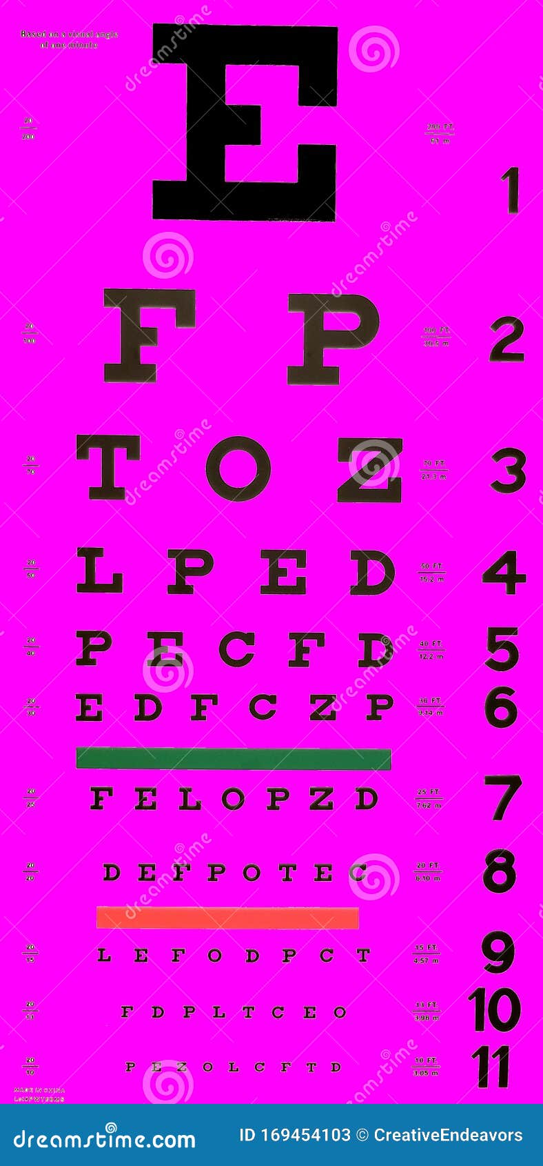 Purple Snellen Eye Chart Used for Vision Testing Stock Illustration -  Illustration of ophthalmologist, lenses: 169454103