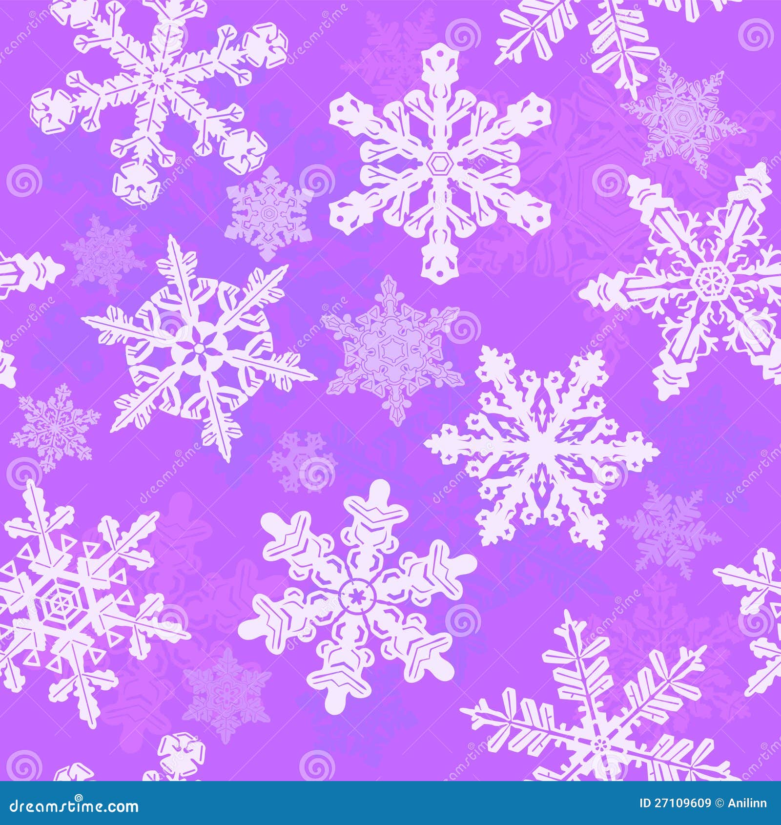 Purple snowflakes seamless stock vector. Illustration of violet - 27109609