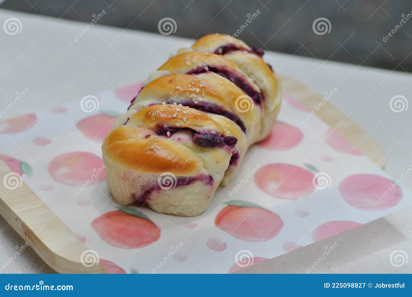 Purple Sweet Potato Bread or Bun ,bread or Sweet Potato Bread Stock