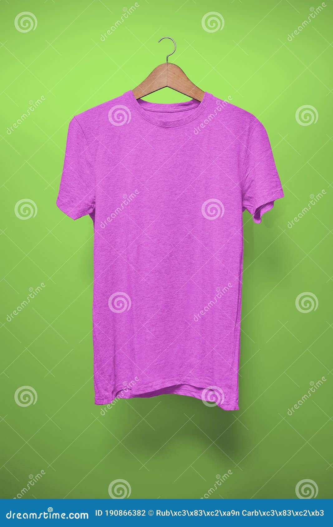 Purple T-Shirt on a Hanger Against a Green Background Stock Photo ...