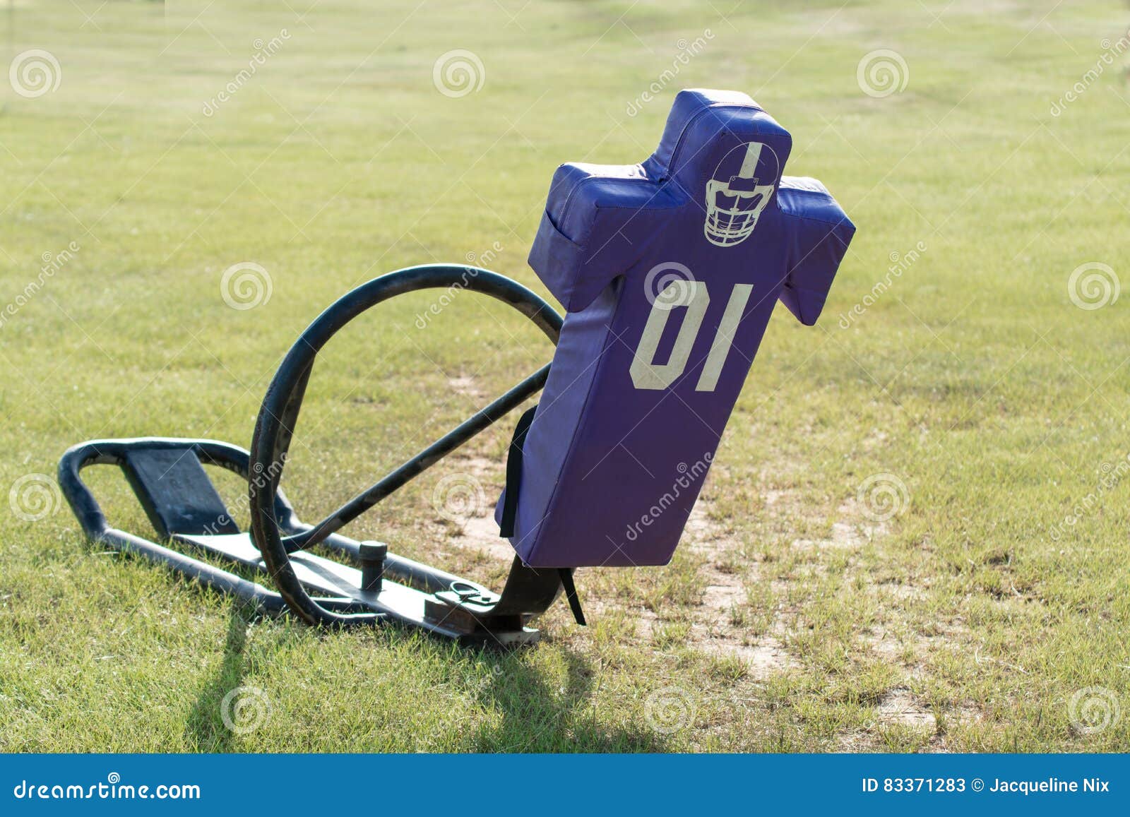 Purple tackling dummy sled stock image. Image of football - 83371283