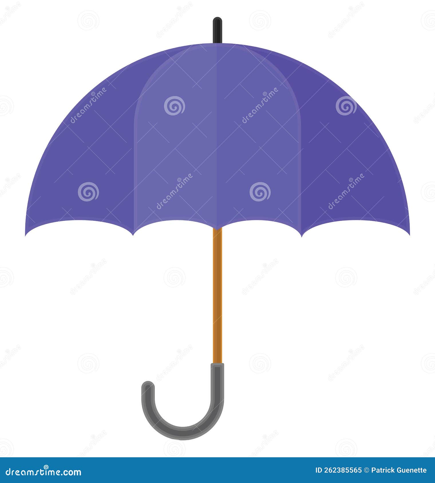 Purple umbrella, icon stock vector. Illustration of object 262385565
