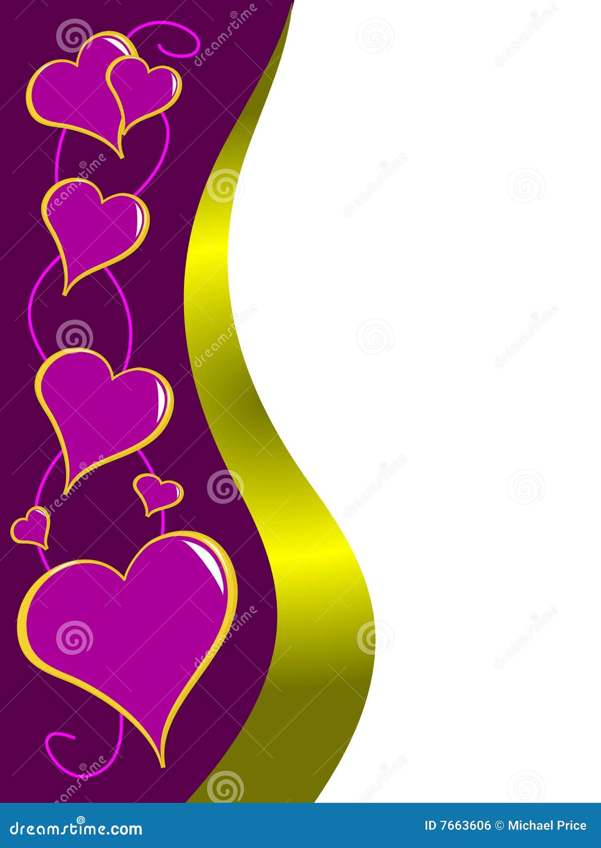 Purple Valentines Illustration. A mauve hearts vector illustration which can be used for valentines day ,love,romance or weddings