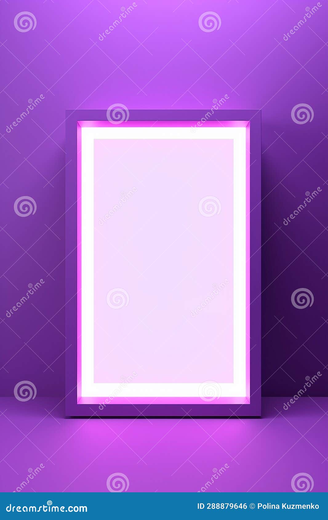 Purple Vertical Frame Mockup. Blank Template for Image Present Stock