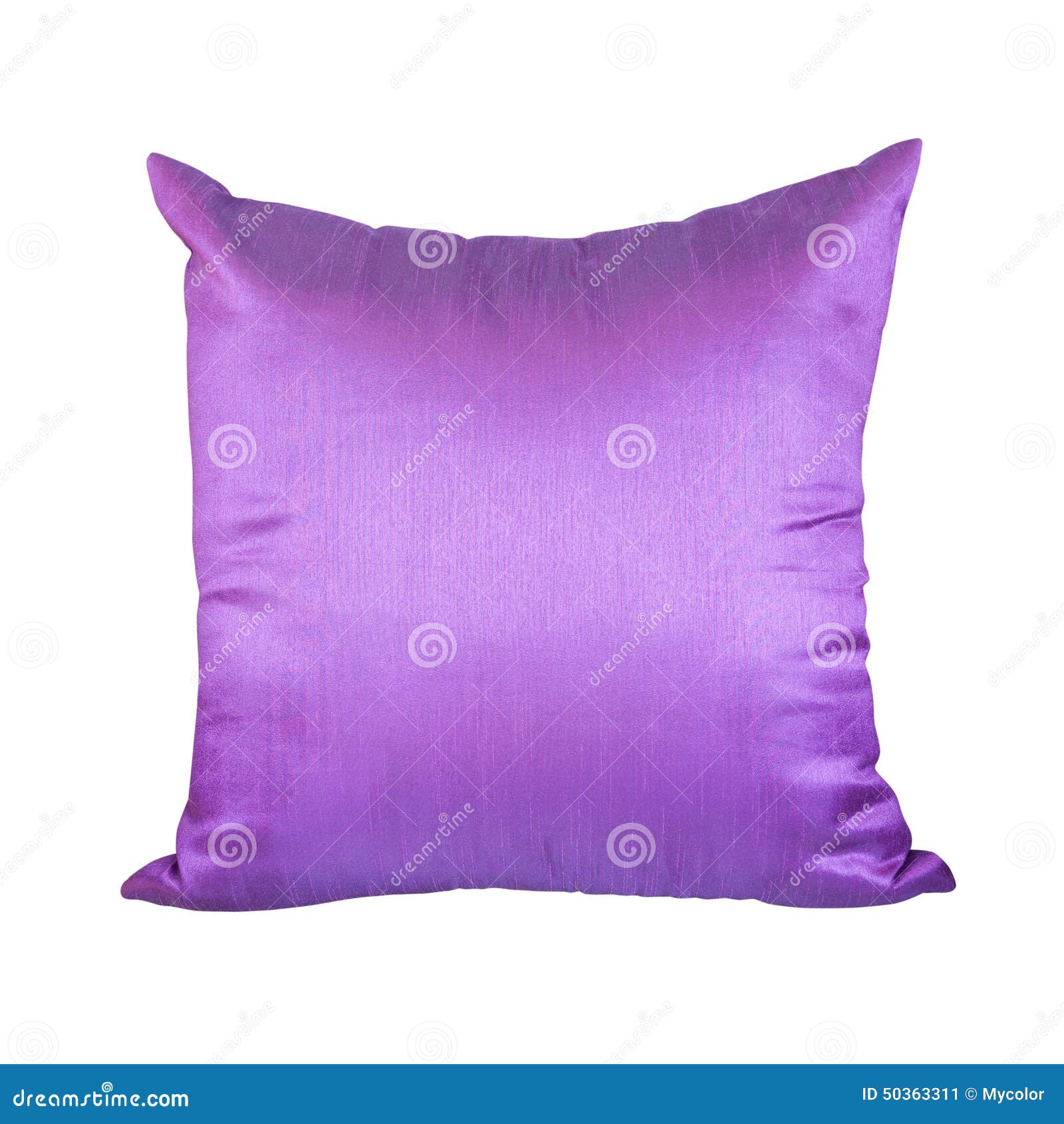 Purple or Violet Pillow Isolated on White Background Stock Image