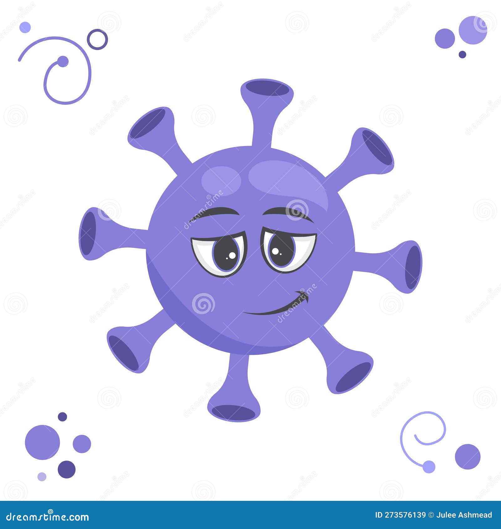 virus cartoon character   graphic with cool background