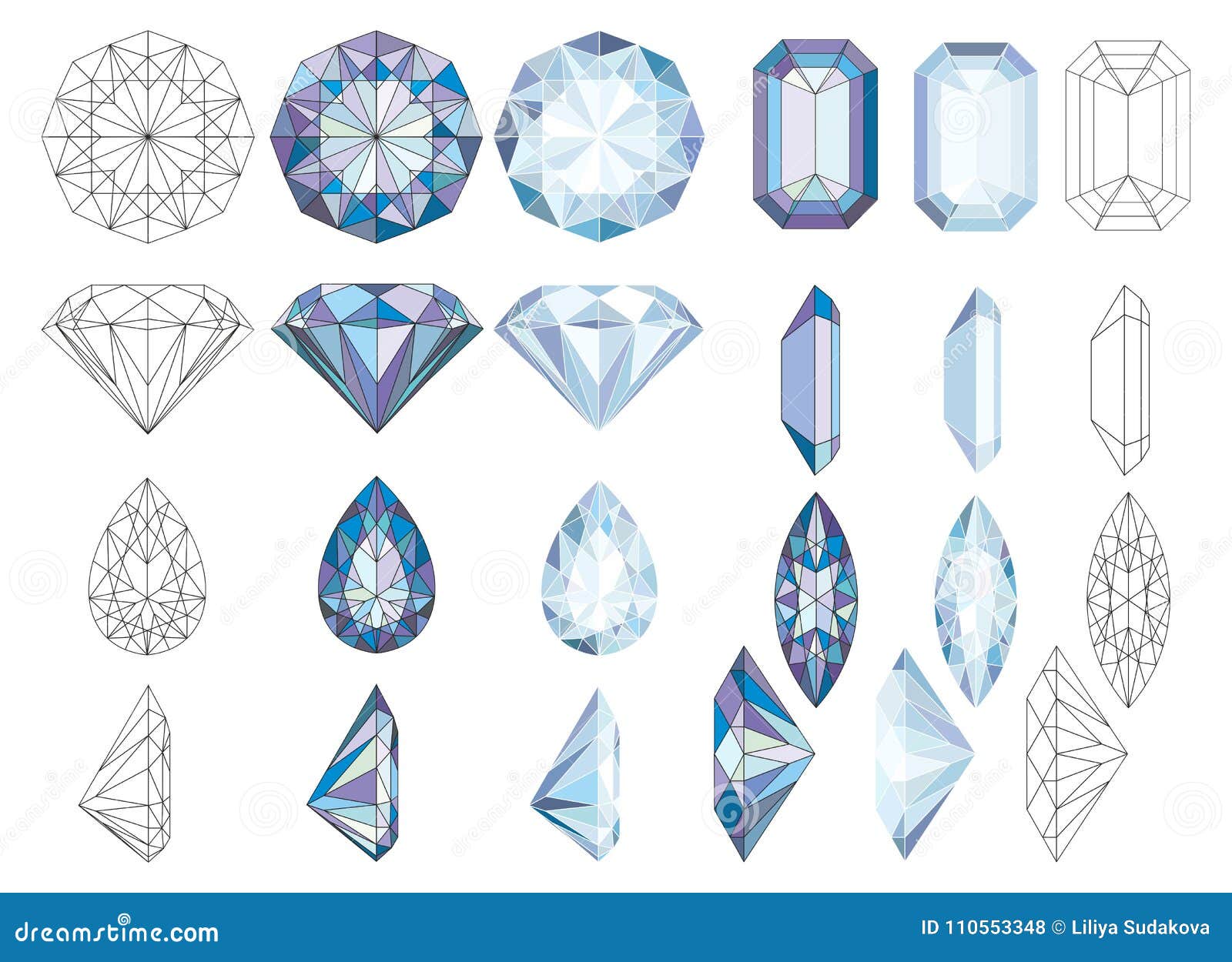 purpule diamond crystals  clip art