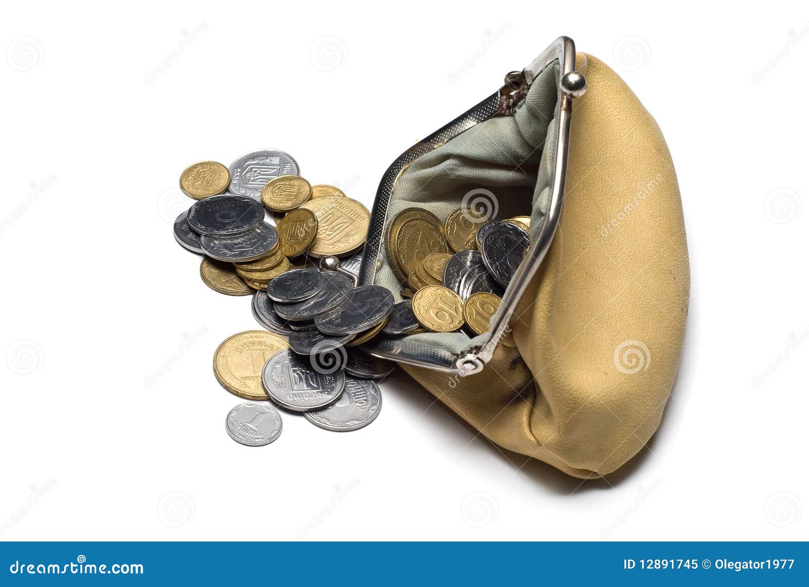 Purse and coins stock image. Image of finance, budget 12891745