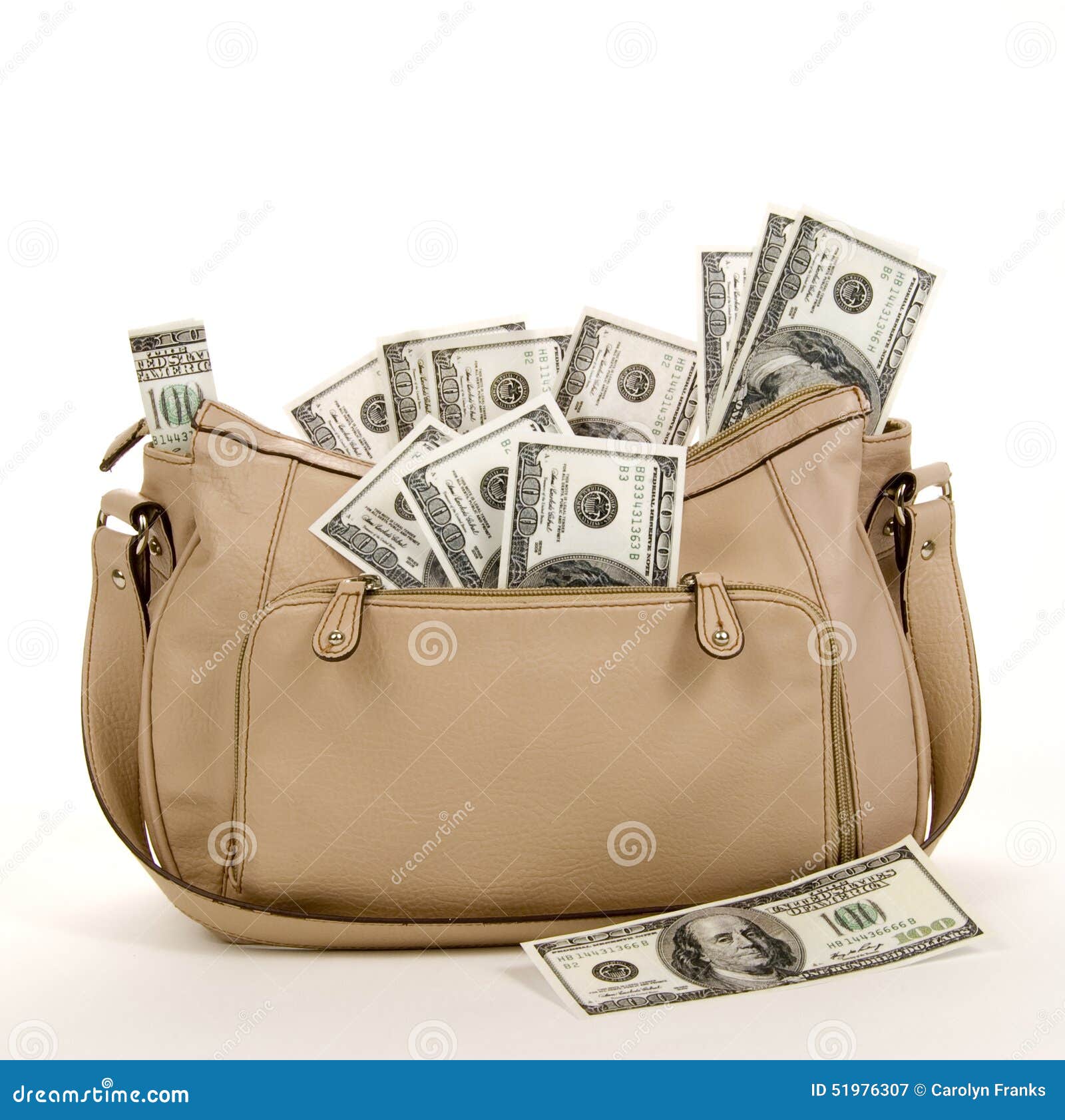 Purse Full of Money stock image. Image of bill, wealth 51976307