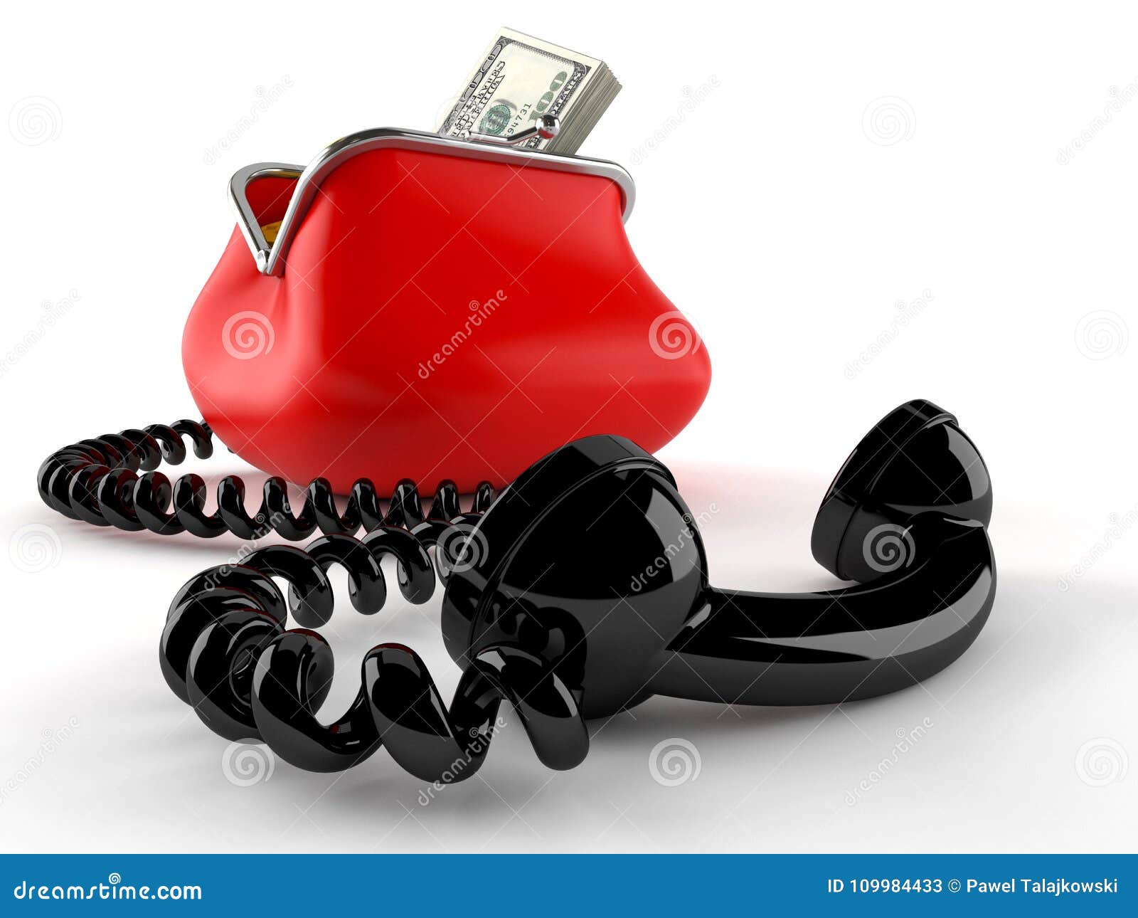 Purse with handset stock illustration. Illustration of capital 109984433