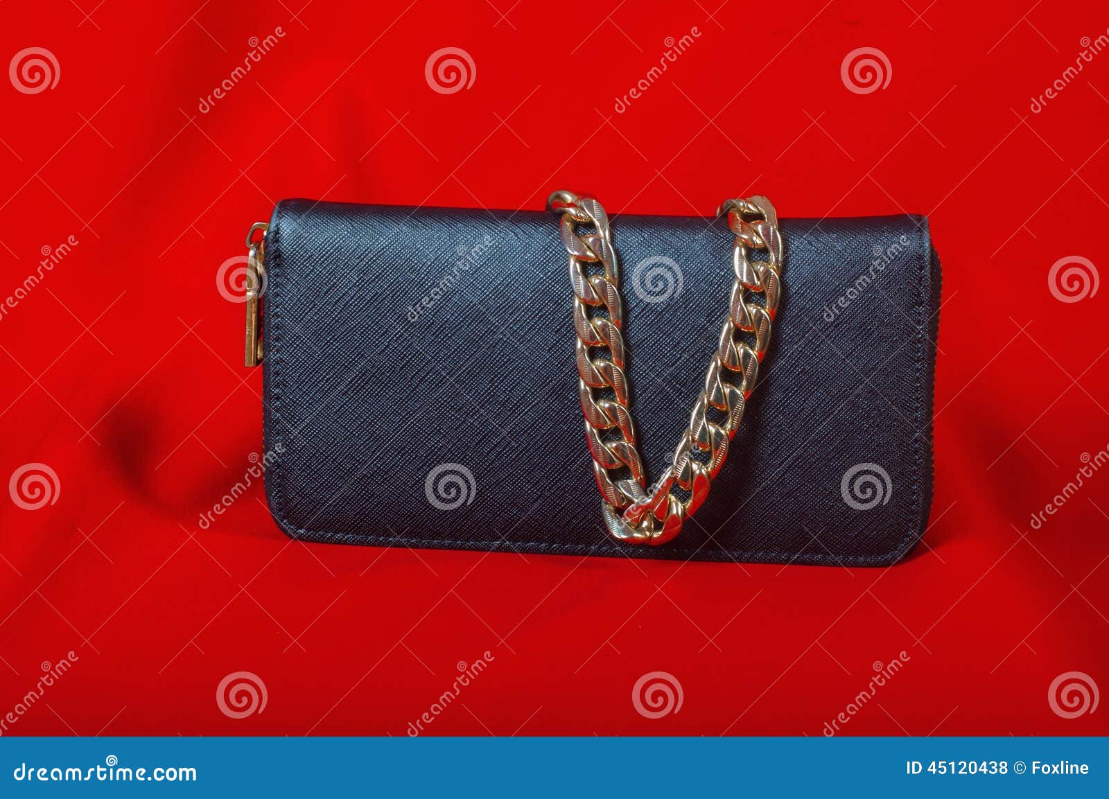 Purse and a Necklace on Red Background Stock Photo - Image of bracelet ...