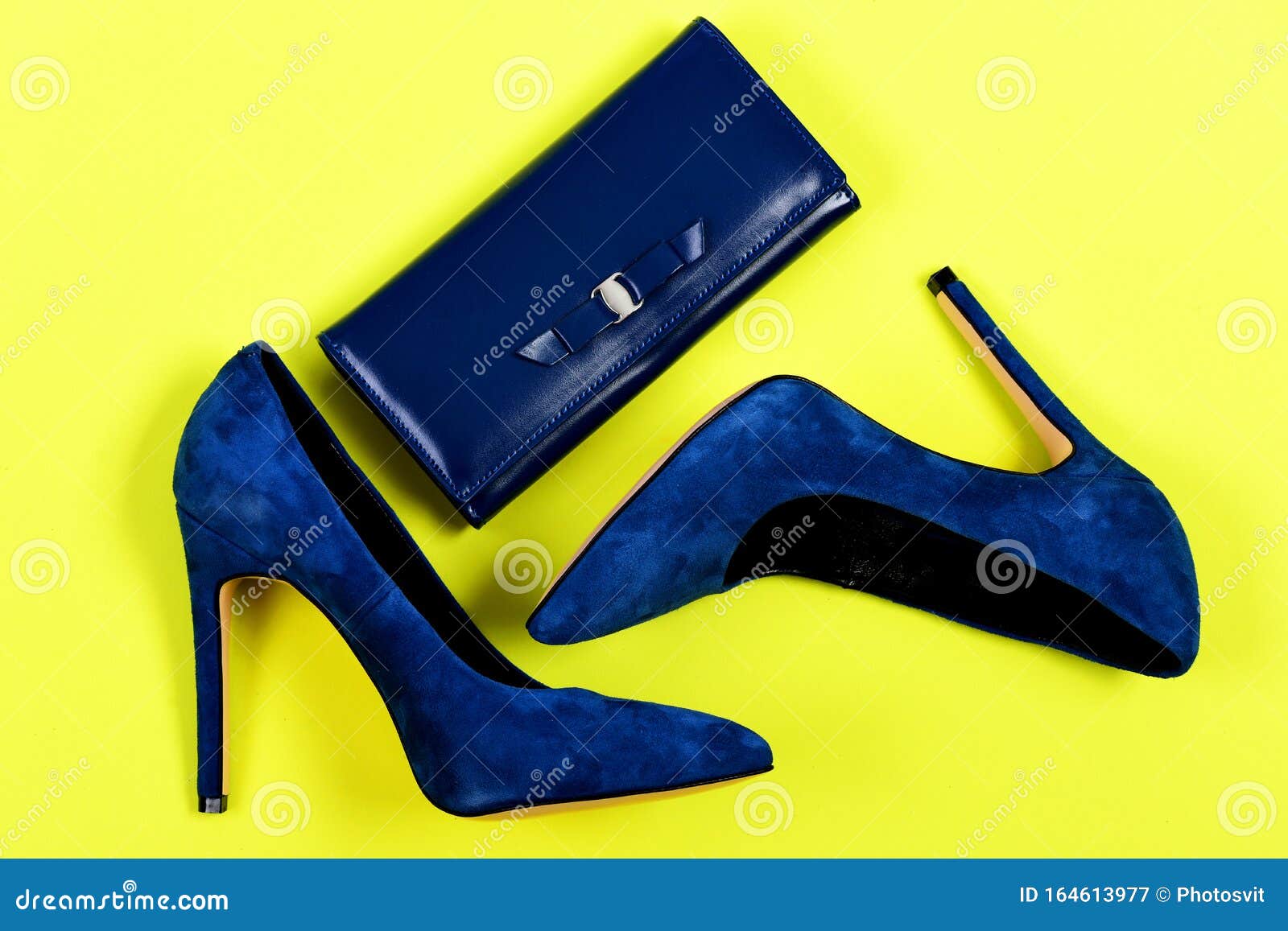 Purse And Shoes In Dark Blue Color. Fashion And Style Stock Image ...
