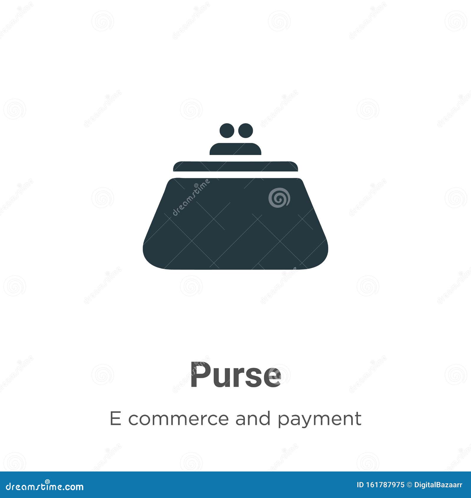 Purse Vector Icon on White Background. Flat Vector Purse Icon Symbol Sign from Modern E Commerce