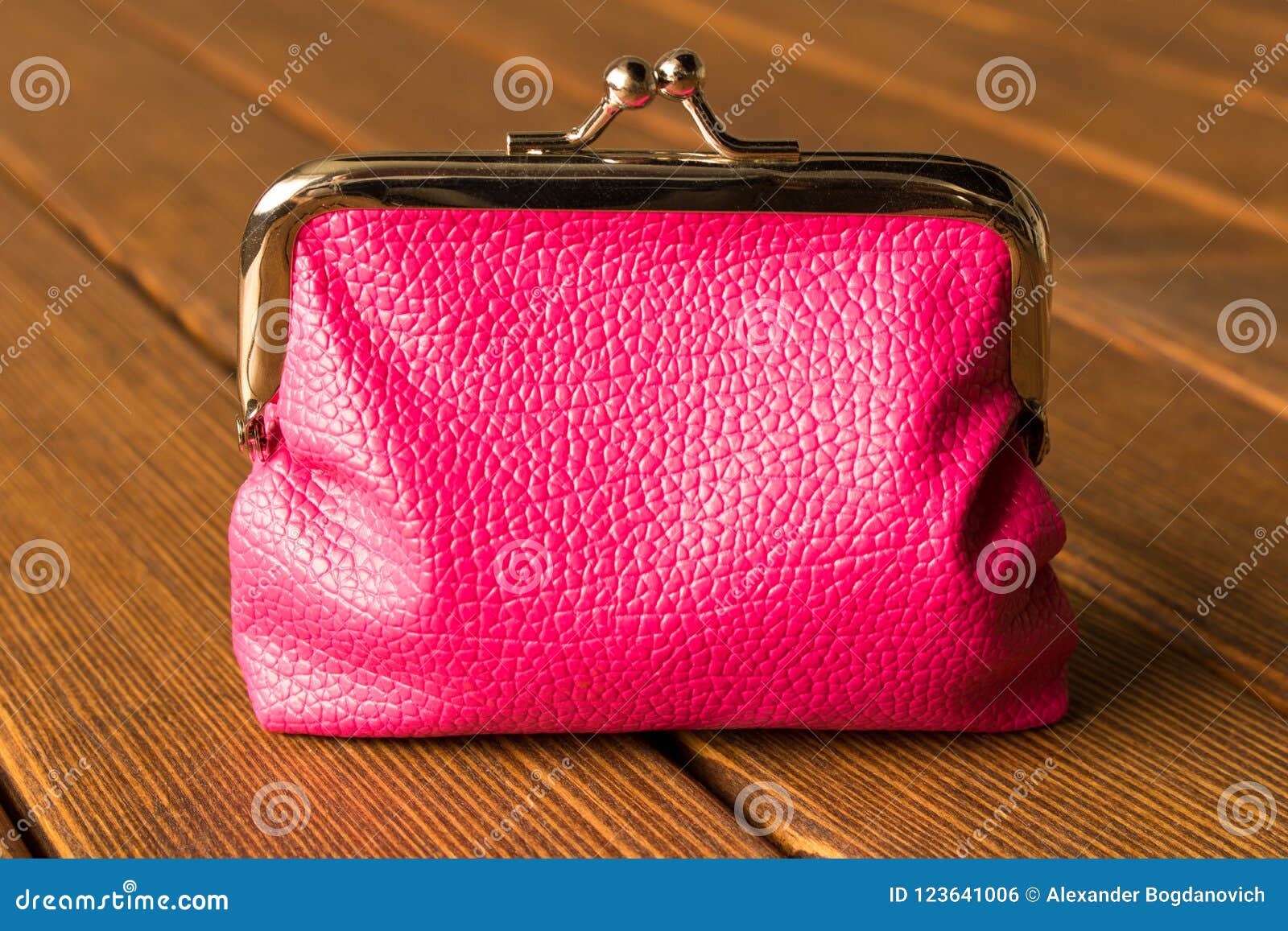Purse on a Wooden Table . on Wooden Background Stock Photo - Image of ...