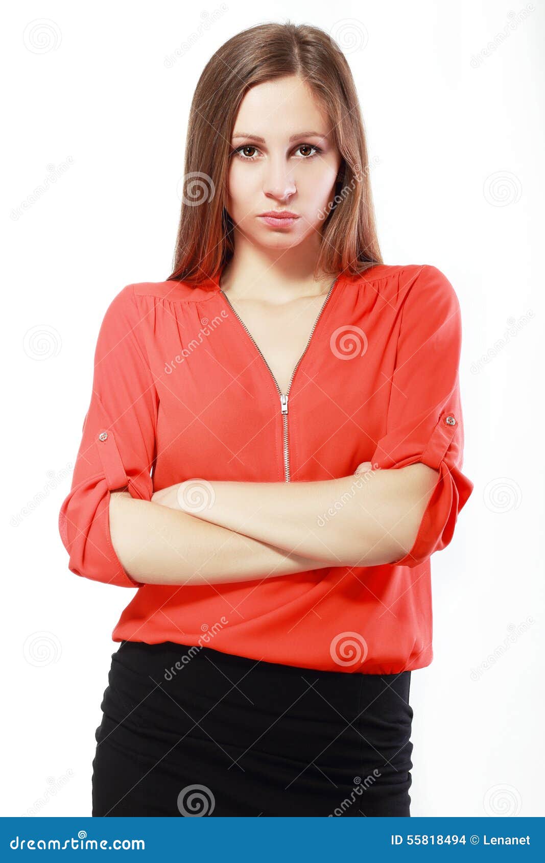 Pursing lips stock photo. Image of girl, casual, expression 55818494