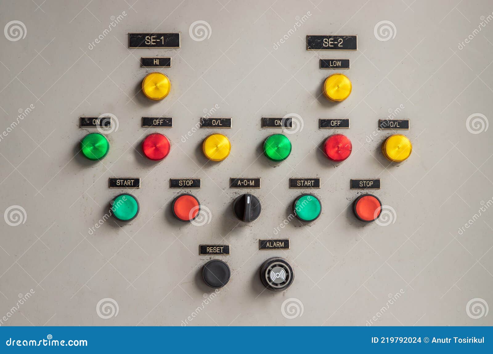 Push Button and Selector Switch of Control Panel of a Building Stock