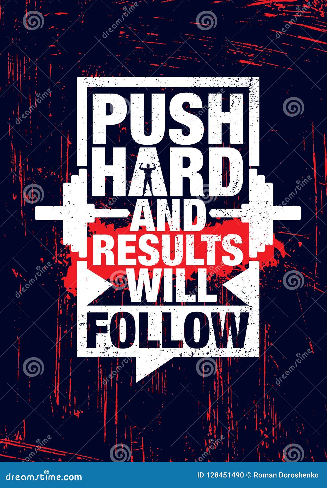 Push Hard And Results Will Follow Inspiring Workout And Fitness Gym