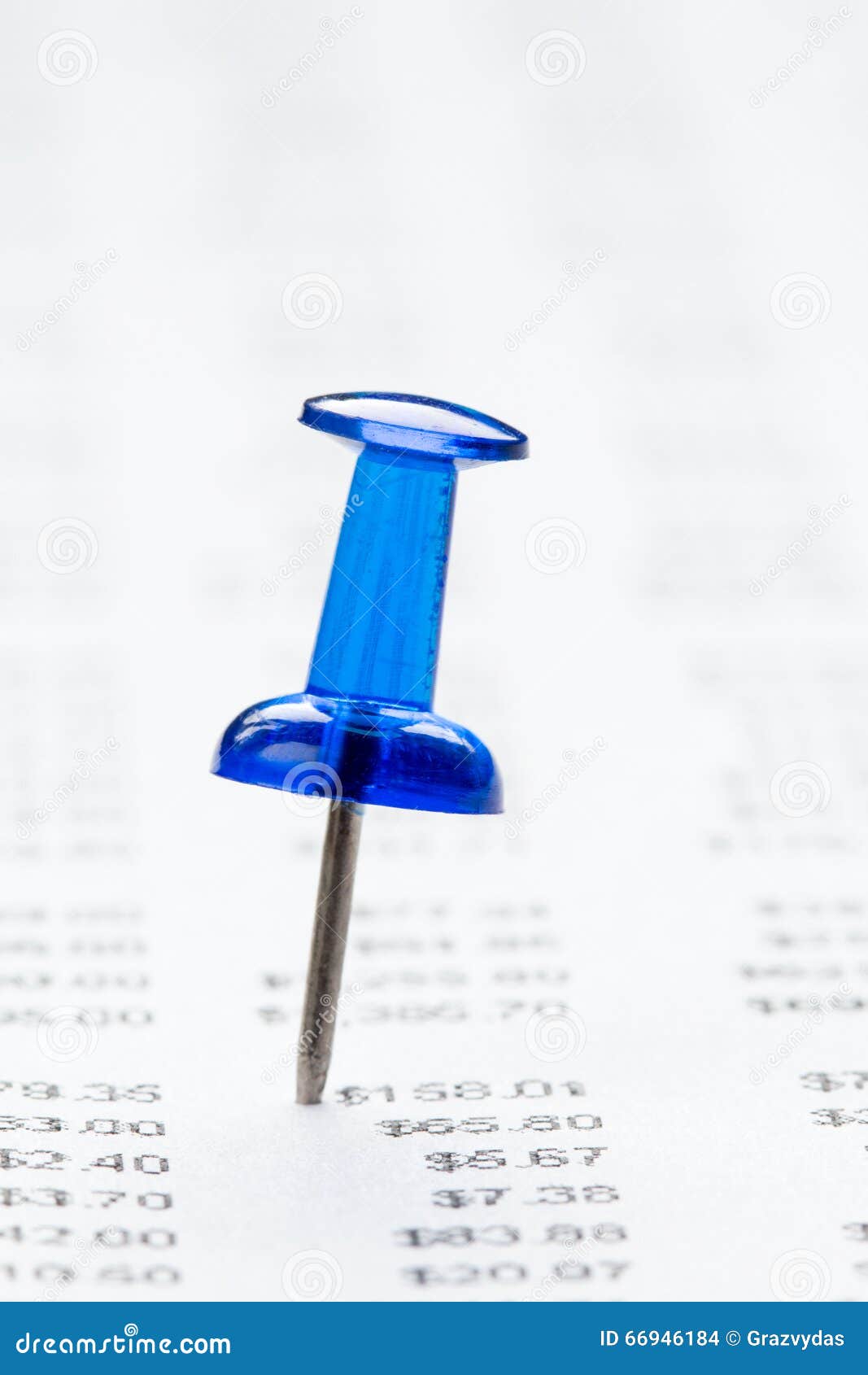 Push Pin on Financial Report Stock Photo Image of corporate, abstract