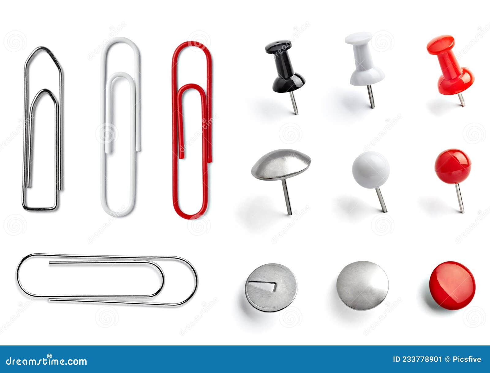 Push Pin Paper Clip Thumbtack Note Office Stock Image - Image of attach,  equipment: 233778901