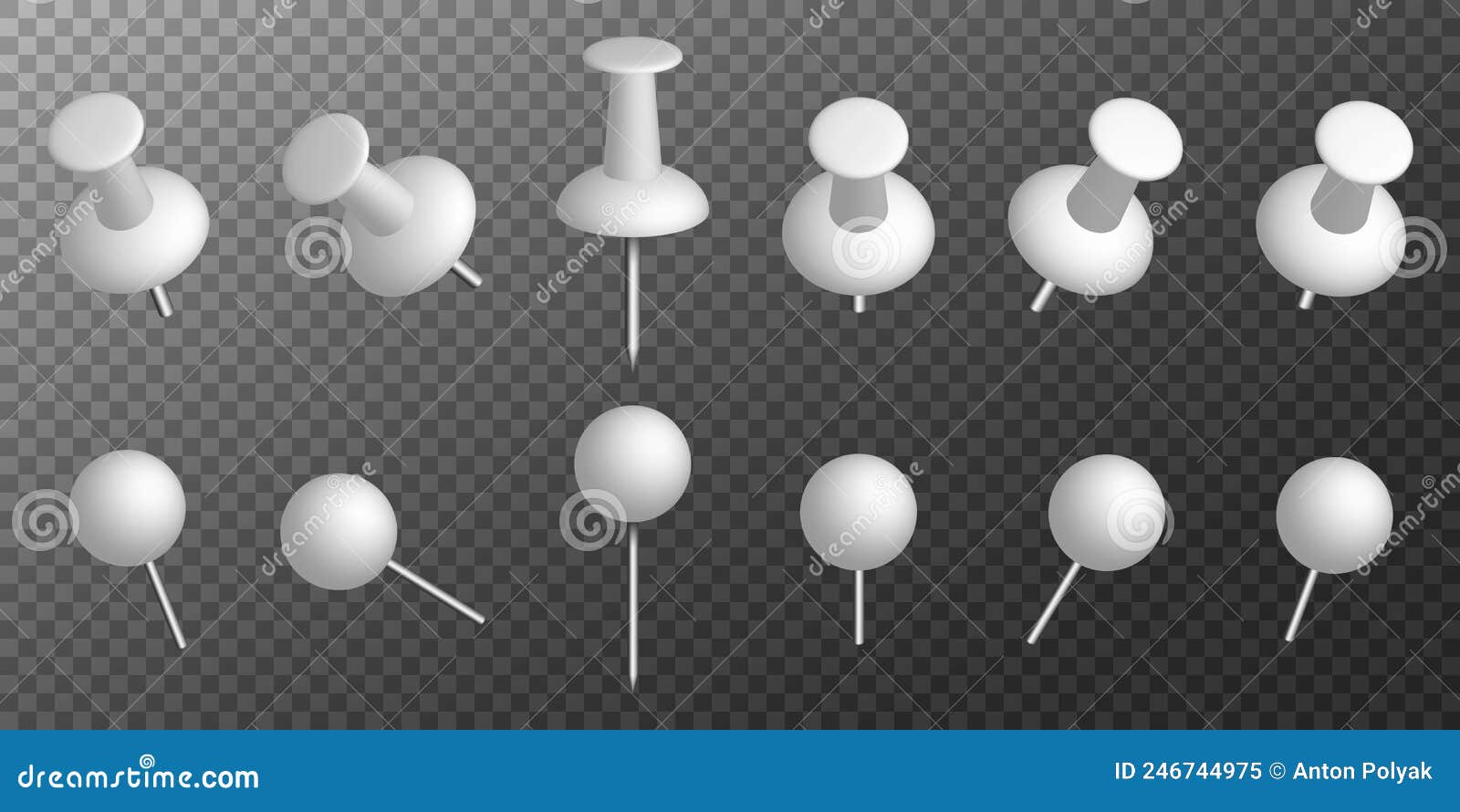 Push pins. Thumbtacks stock vector. Illustration of element 246744975