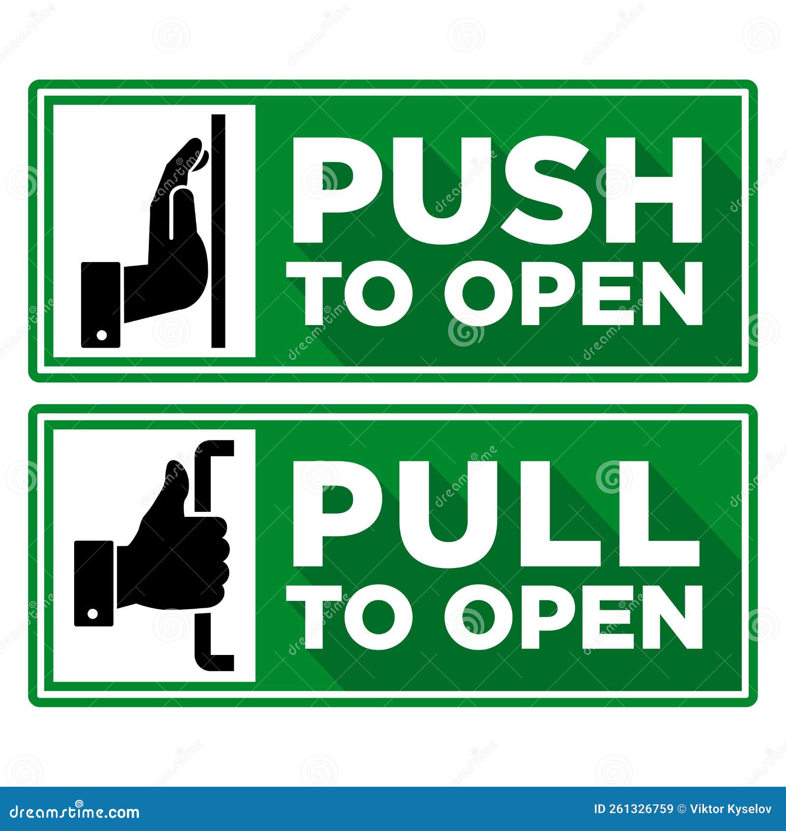 Push and Pull To Open Door Signs Stock Vector Illustration of door