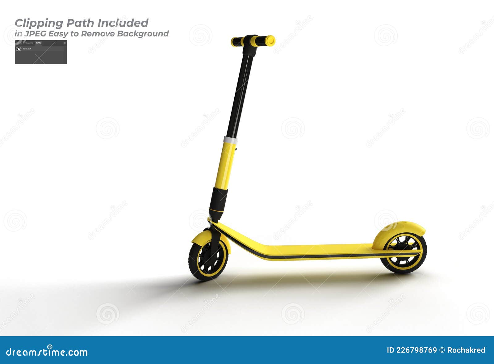 Push Scooter Pen Tool Created Clipping Path Included in JPEG Easy To