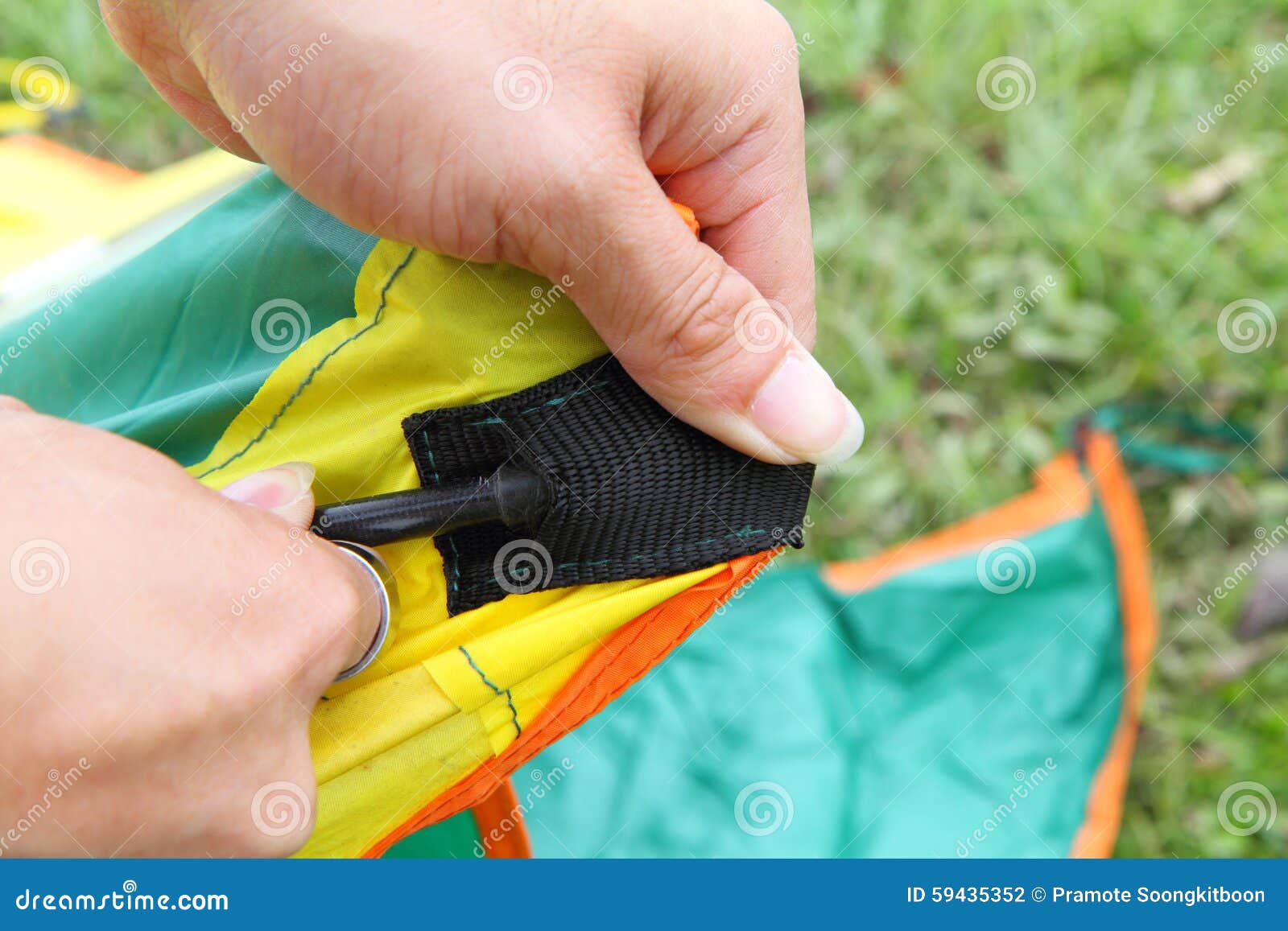 Push the Tent Pole To Socket of Tent Stock Photo Image of nature