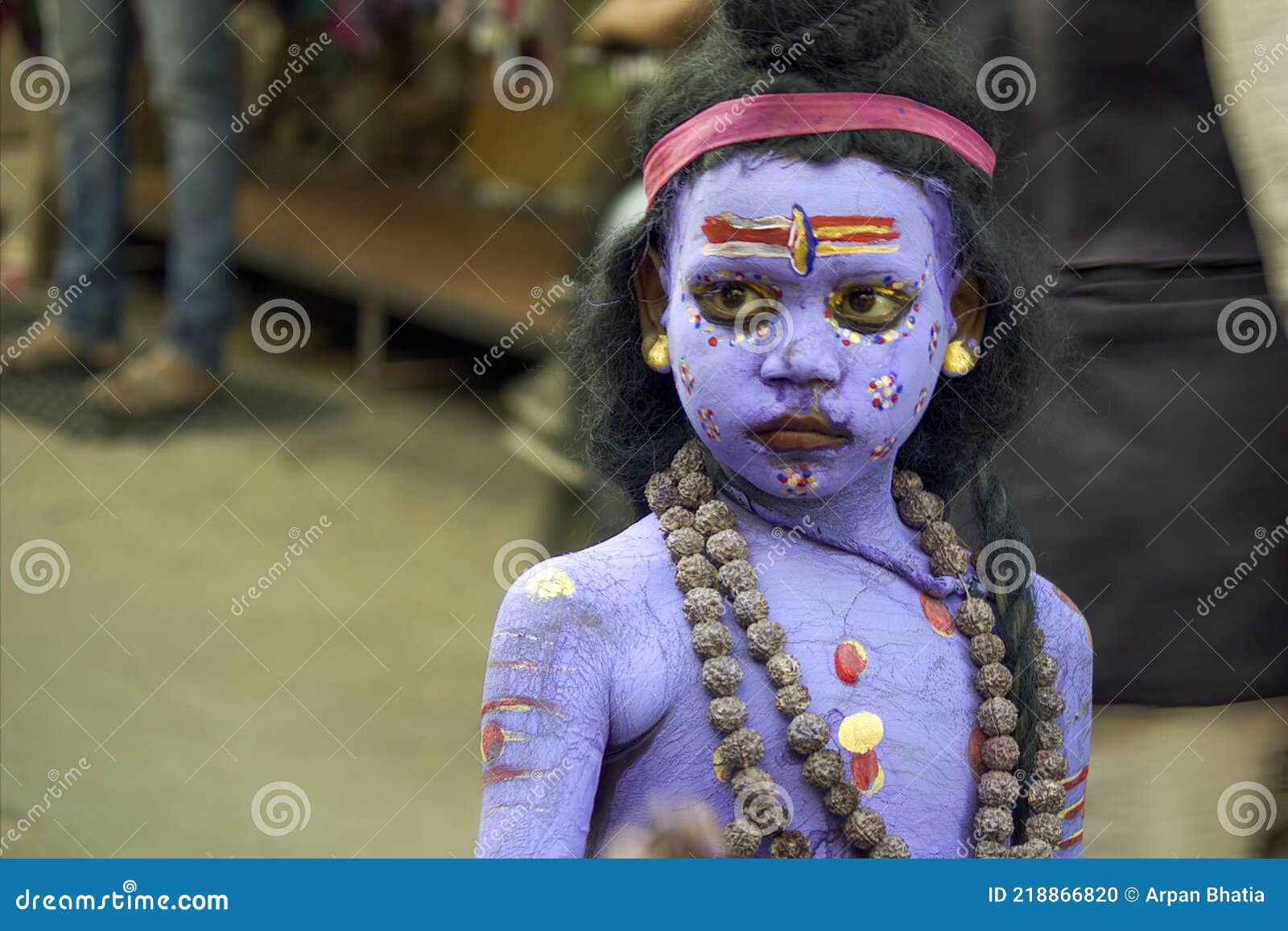 Pushkar, India: a Little Kid Boy Dressed Up or Disguised As God ...