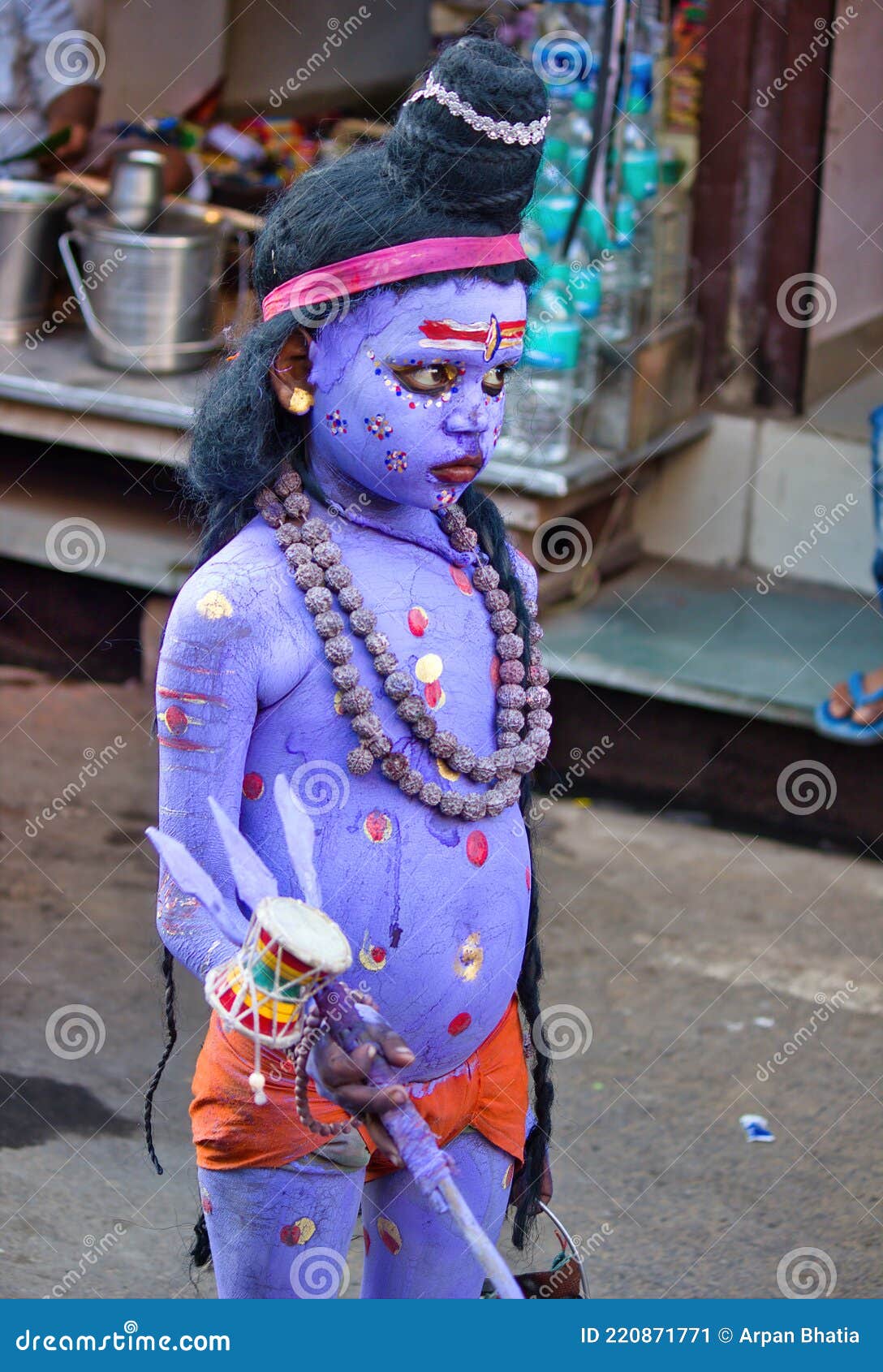 Pushkar, India: an Unidentified Boy Dressed and Disguised As Hindu ...