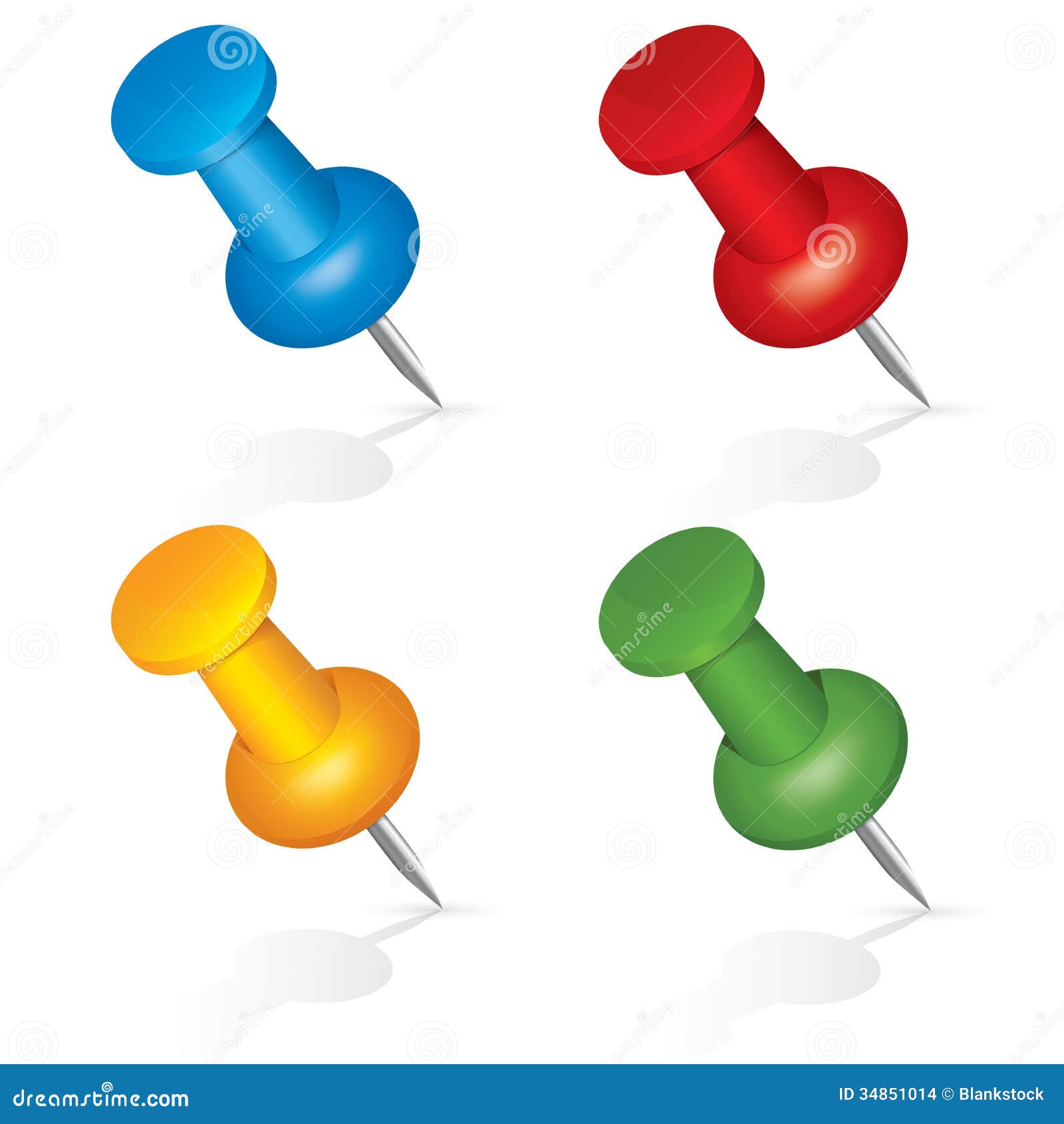 Pushpin Icons Pin Set Isolated On White Stock Illustration