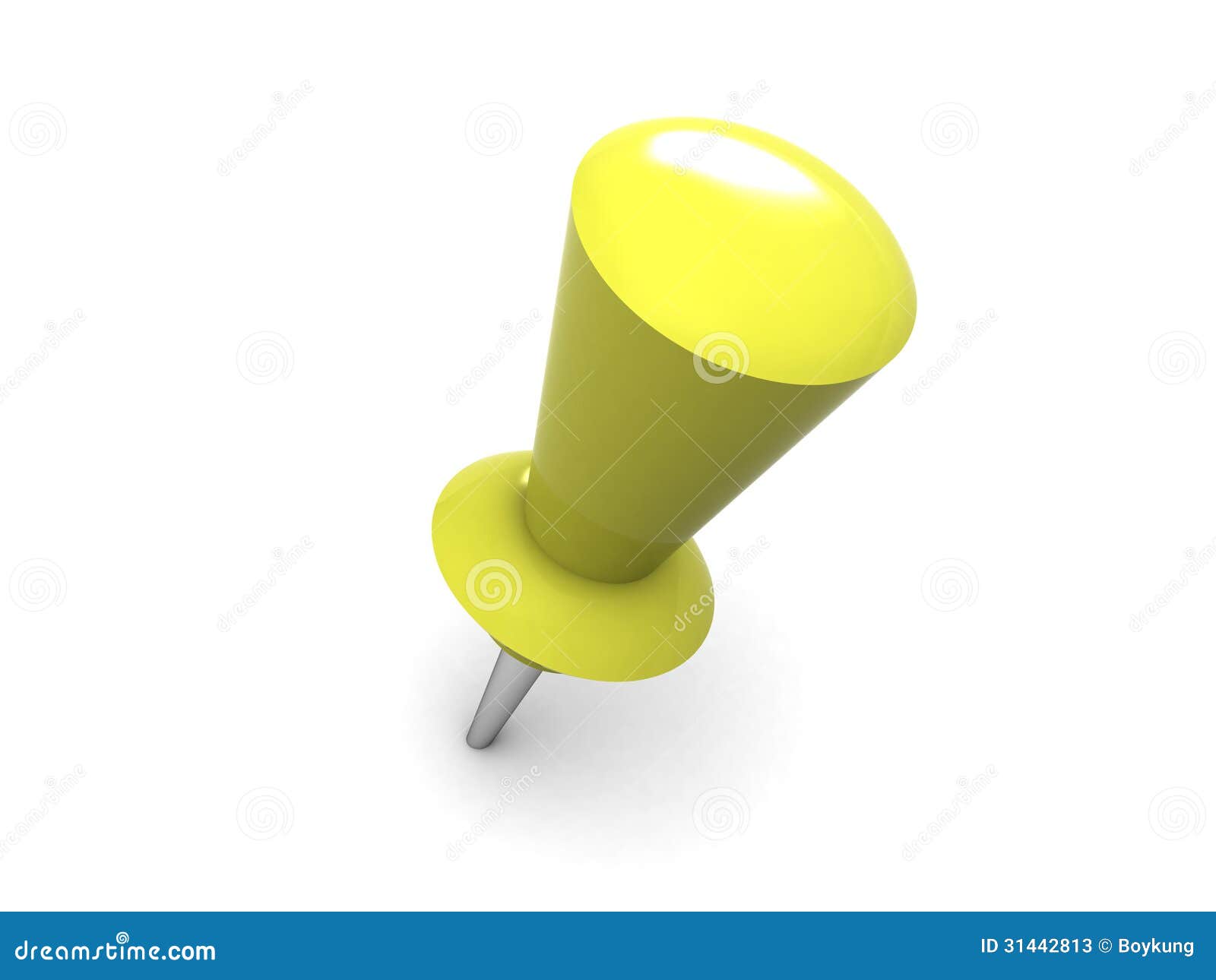 Pushpin on White Background Stock Illustration - Illustration of attach ...