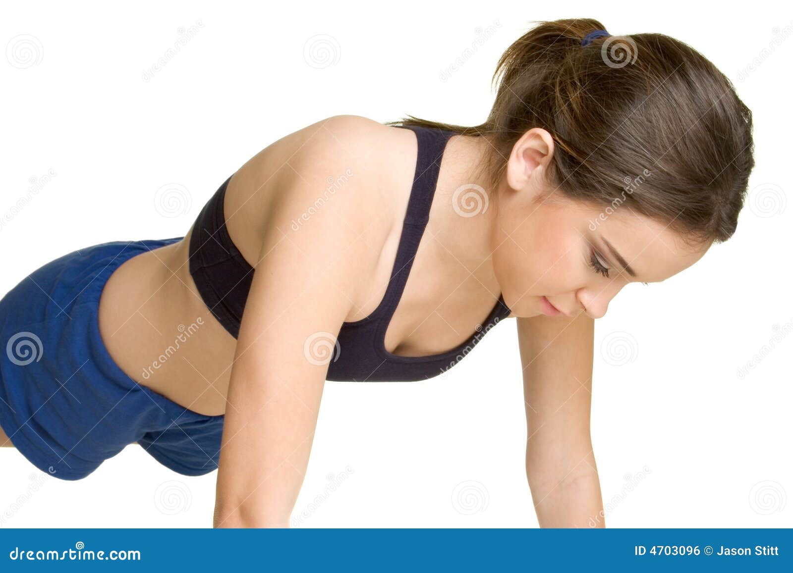 Pushups Woman stock photo. Image of young, isolated, people 4703096