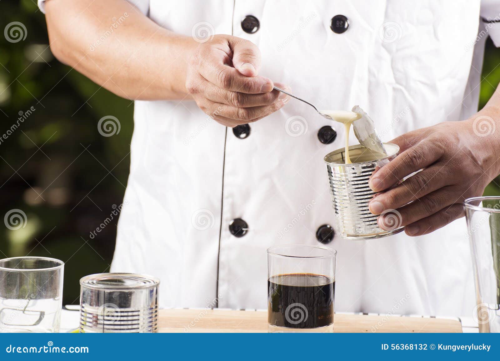 Put Condensed Milk in To Hot Coffee Stock Photo Image of background, refreshment 56368132
