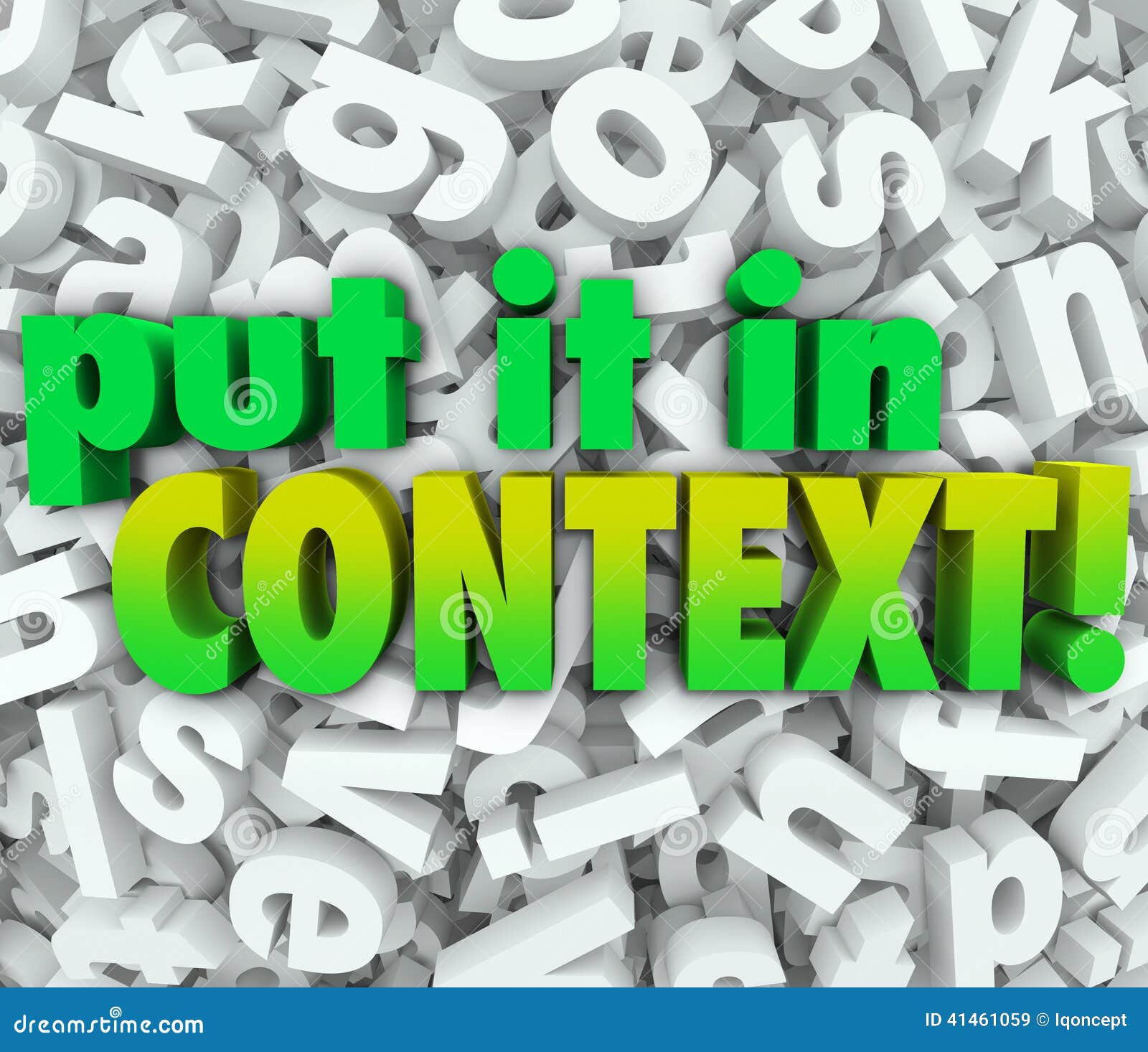 put it in context words 3d letters message understanding clarity