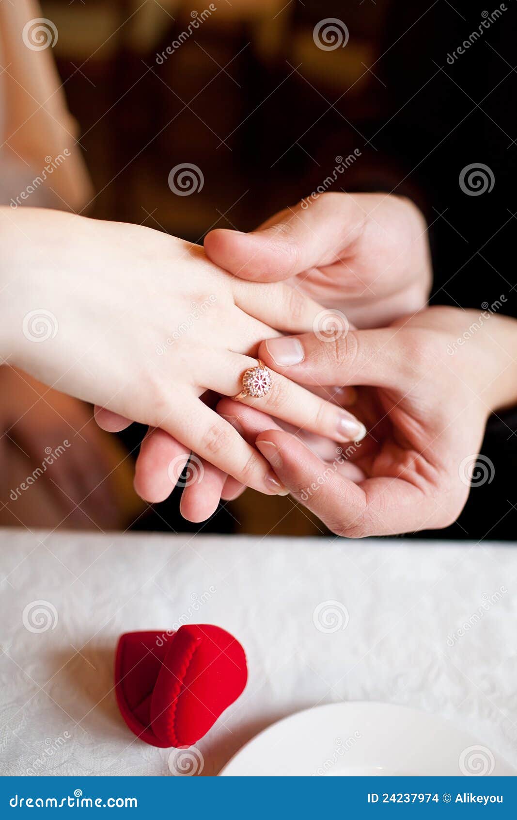 Put on engagement ring stock photo. Image of partner 24237974