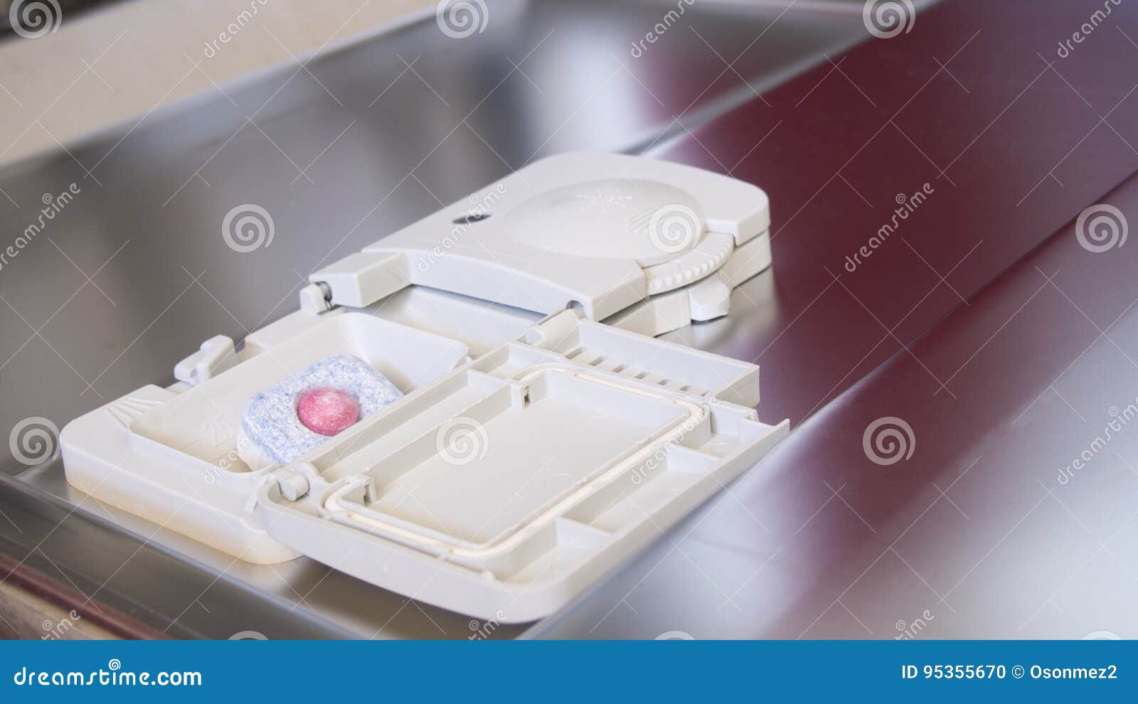 Put Tablet Detergent in the Dishwasher Stock Photo Image of isolated