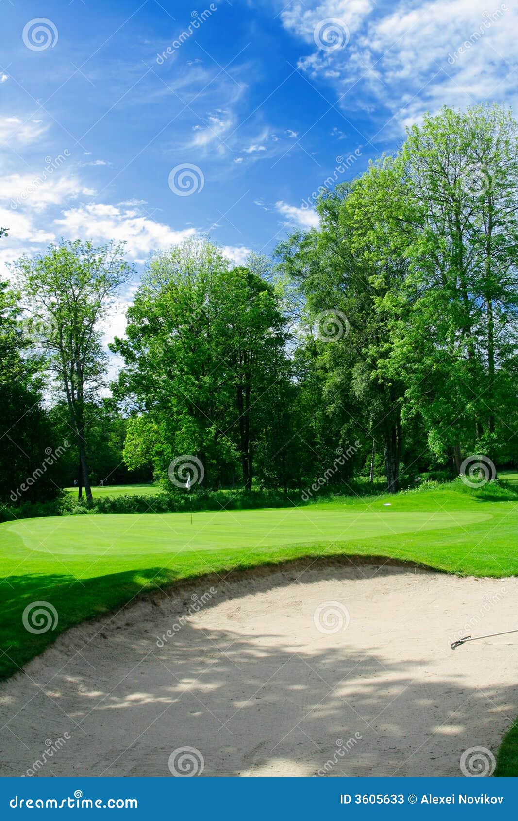 Putting Green And Sand Trap RoyaltyFree Stock Photography