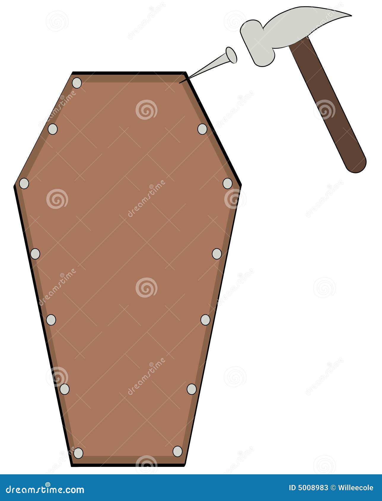 Putting the nail in coffin stock vector. Illustration of last - 5008983