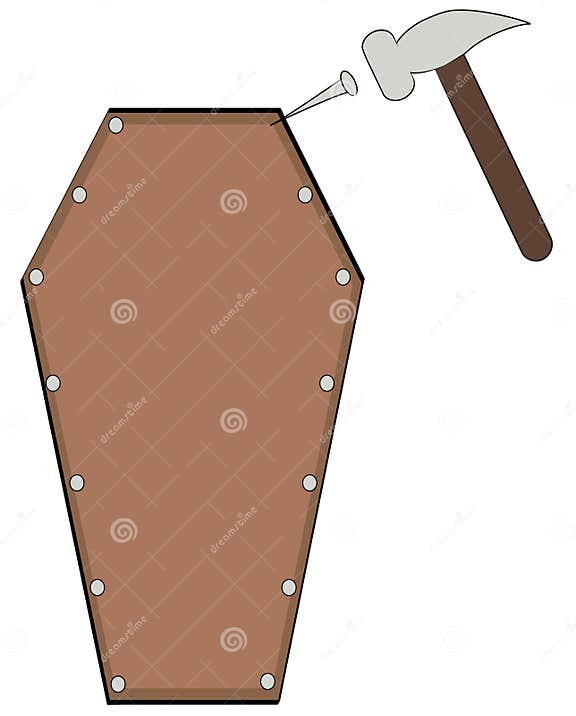 Putting the nail in coffin stock vector. Illustration of last 5008983