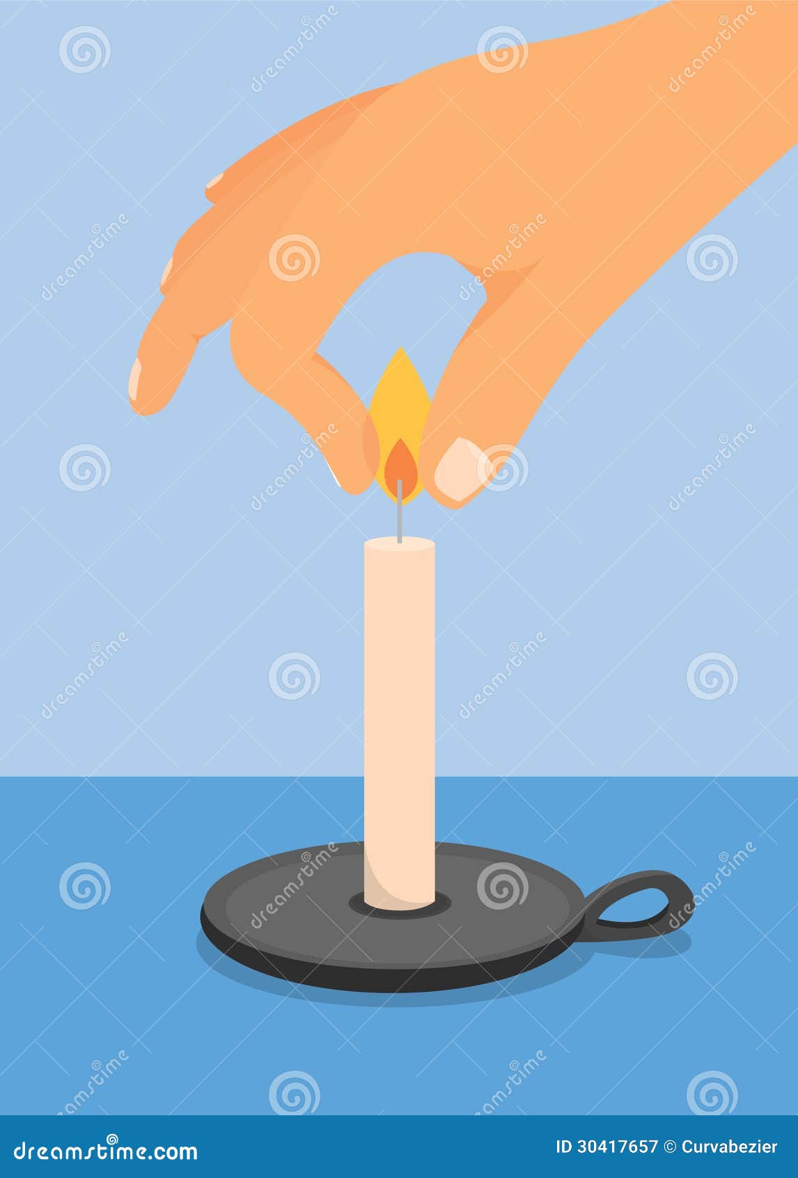 Putting out a candle stock vector. Illustration of flame - 30417657