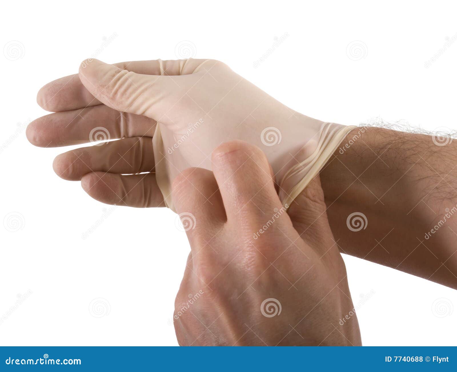 Putting on surgical glove stock photo. Image of colour 7740688