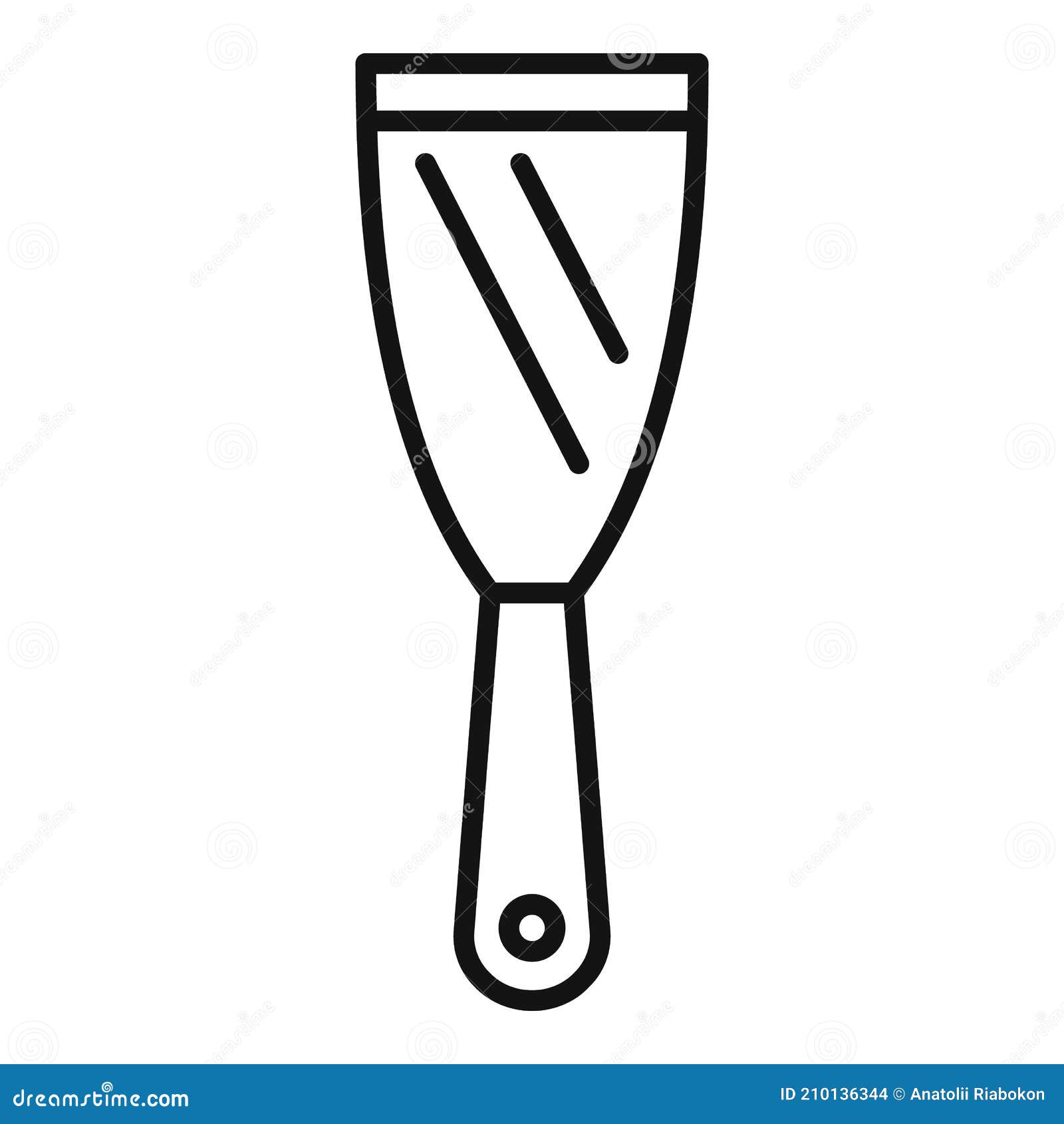 Putty Knife Builder Icon, Outline Style Stock Vector Illustration of